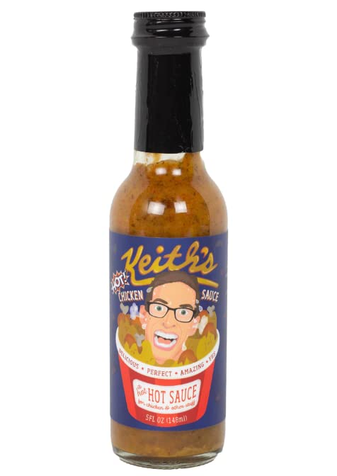 Heatonist Keith's HOT Chicken Sauce - Natural Serrano Peppers, Ranch & Vermont Maple Syrup Hot Sauce - 5 fl oz Bottle (1-Pack) - Perfect for Wings, Burgers & BBQ