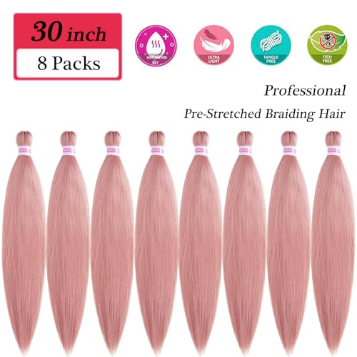 Rose Gold Pink Braiding Hair