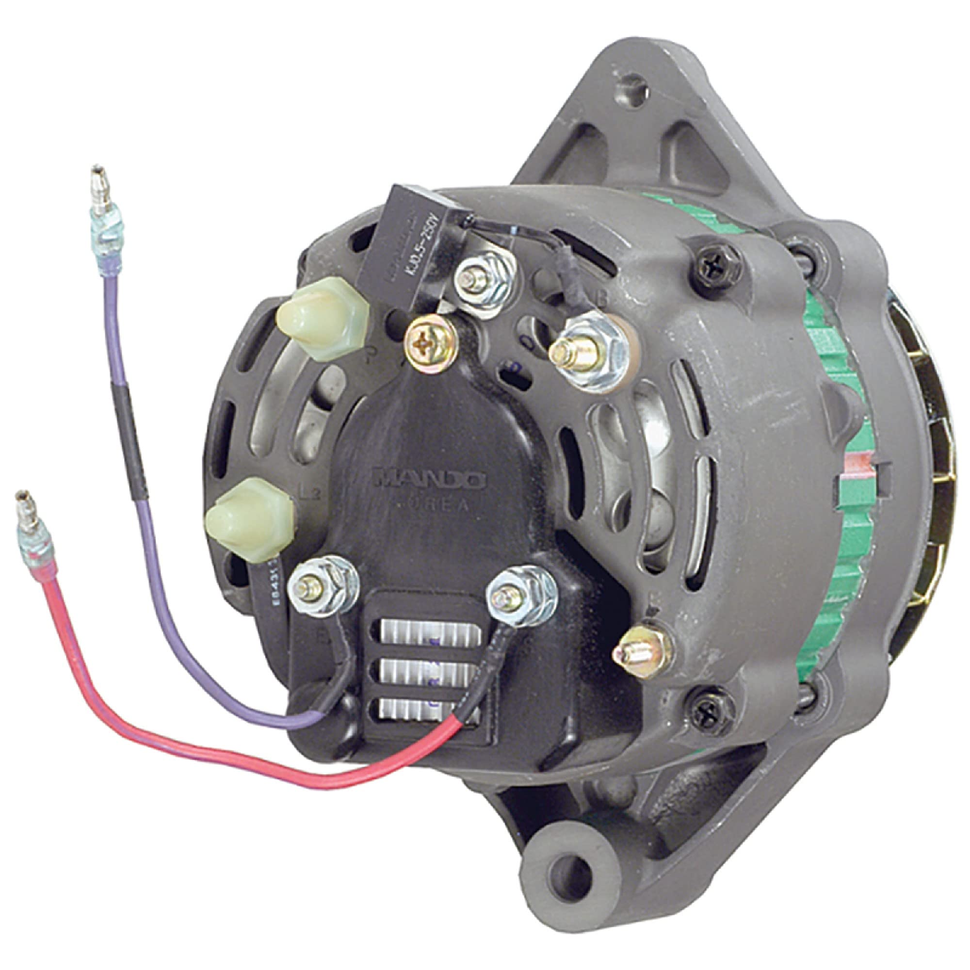 Mercruiser 4.3LHX Alternator Replacement (55 Amp) - Compatible with 1996-1997 Models | Fits AC155616, 807652, 807652T, 600118, 3860769 | External Fan & Solid Pulley with Internal Regulator | 12V Marine Engine Power Solution for Boats & Watercrafts