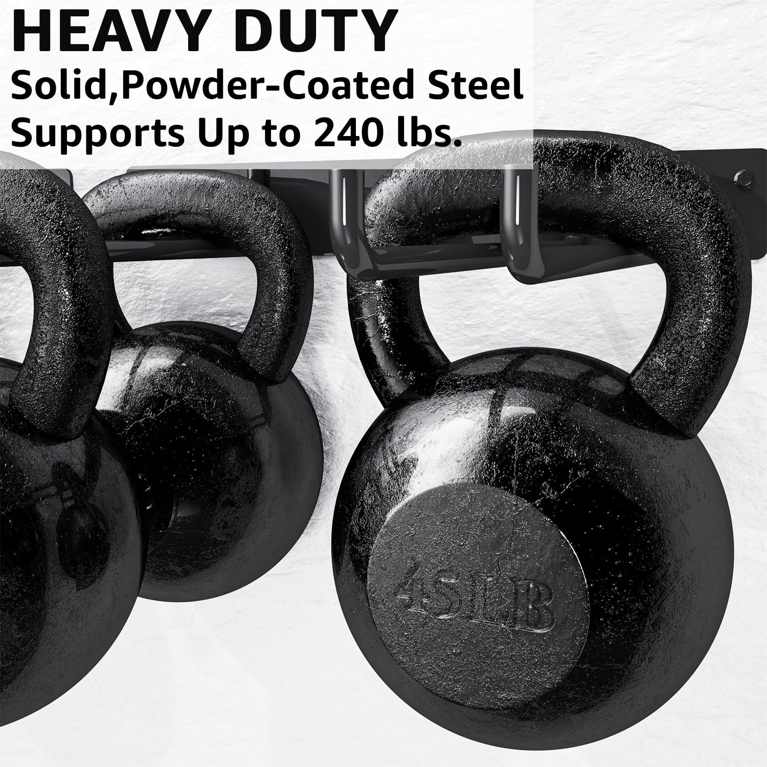 YYR Heavy Duty Folding Chair Storage Rack - 2 Pack Wall Mount Organizer for Garage, Garden, Lawn & Beach - Solid Metal Hooks Holds 240 lbs - Perfect for Camping Gear, Yard Chairs & Outdoor Equipment Storage
