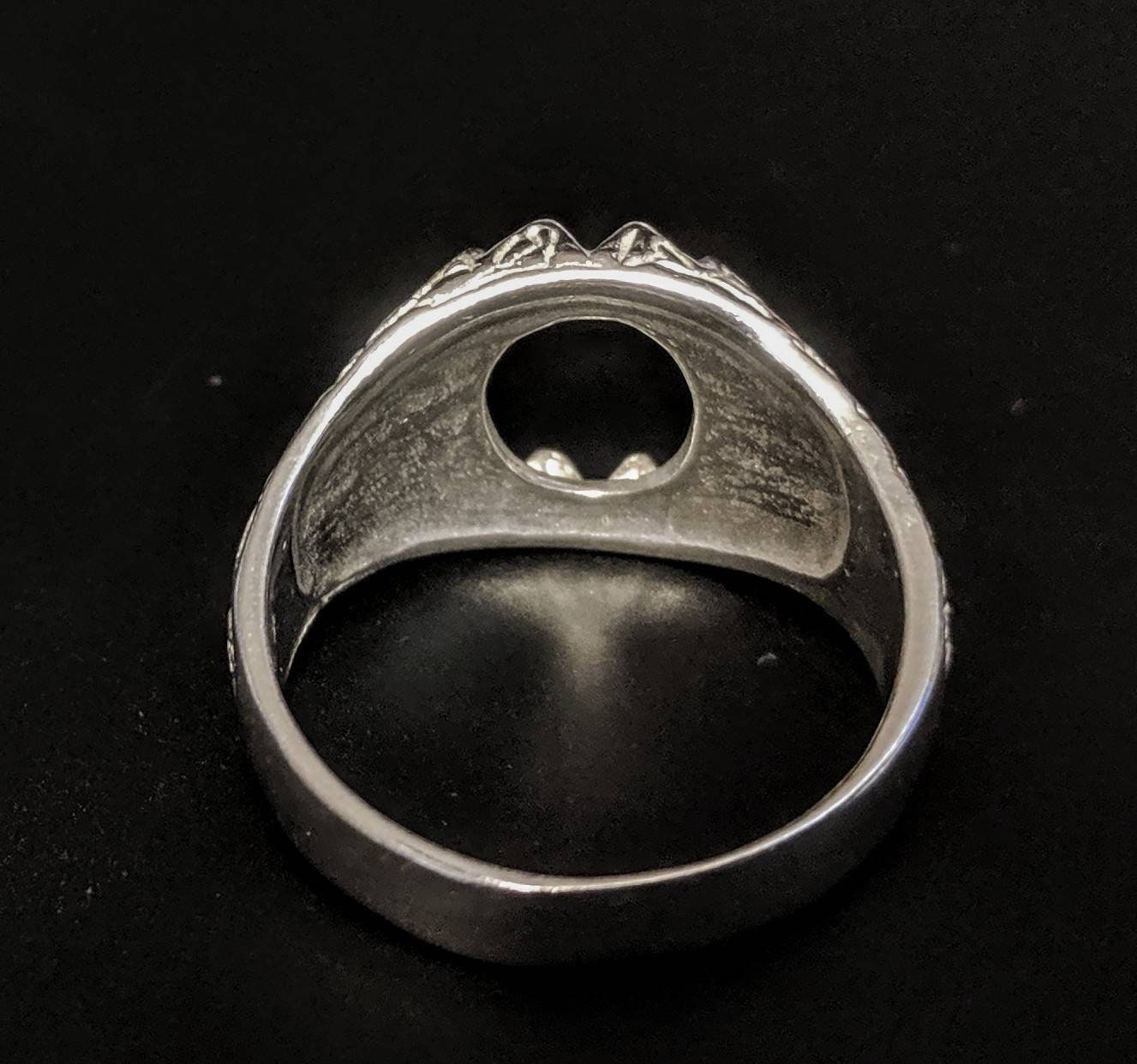 Solid Sterling Silver or 14kt Gold 10x8mm to 18x13mm Oval Cabochon Blank Men's Ring Setting - Size 9 & 11 (163034/143034) - Perfect for Jewelry Making, Custom Rings & Gift Ideas