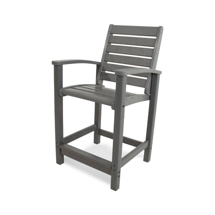 POLYWOOD Signature Counter Height Bar Stool - Durable Outdoor & Indoor Dining Chair for Kitchen, Patio, Bar - Weather-Resistant & Comfortable Seating Solution