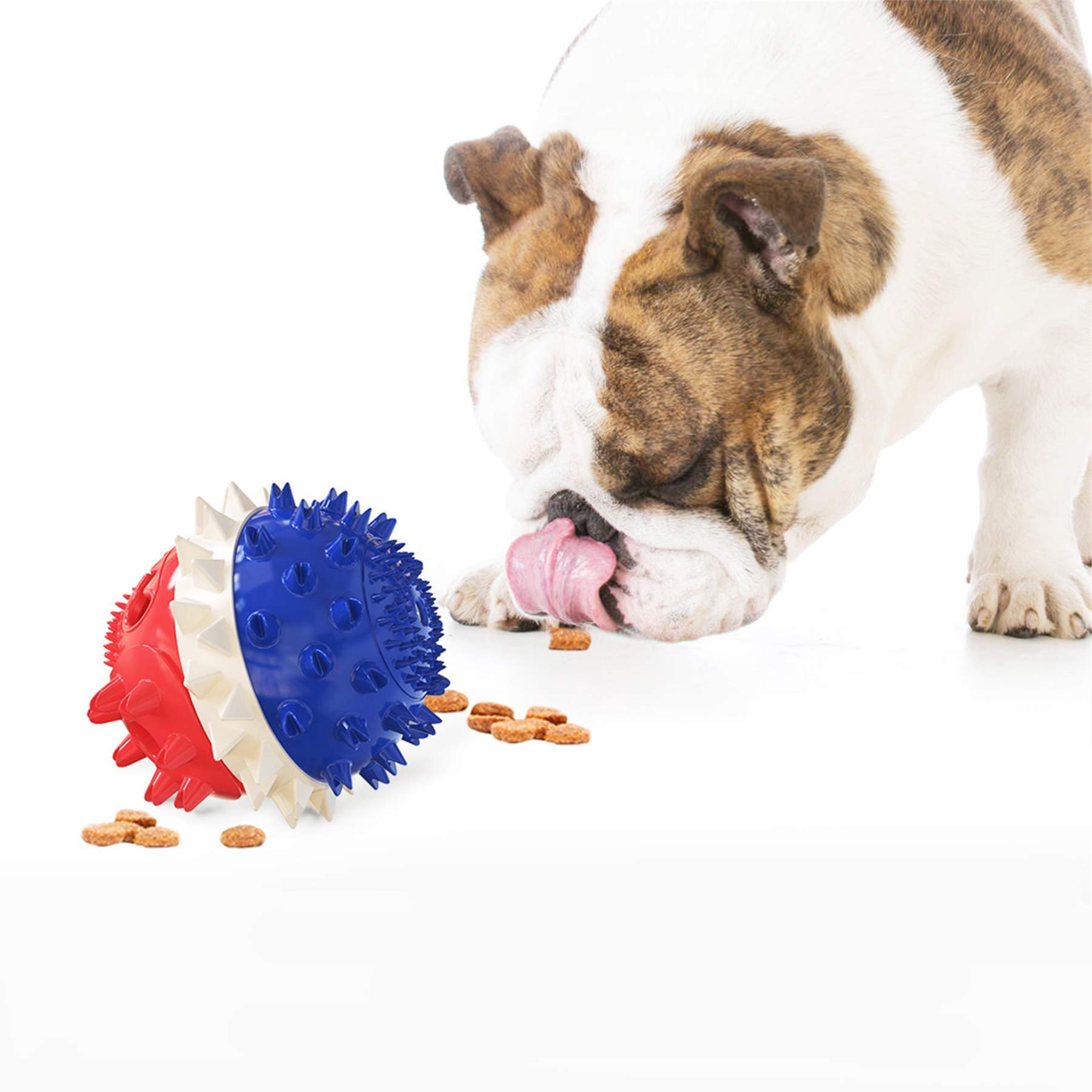 Avaner Interactive Squeaky Dog Chew Toy with Treat Dispenser - Food Leaking Ball for Puppy Training & Teeth Cleaning - Perfect for Playtime, Boredom Relief & Mental Stimulation