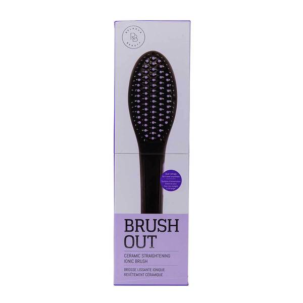 RELAXUS Violet Hair Straightening Brush - Professional Ionic Ceramic Flat Iron for Smooth & Shiny Hair - Perfect for Home & Salon Styling