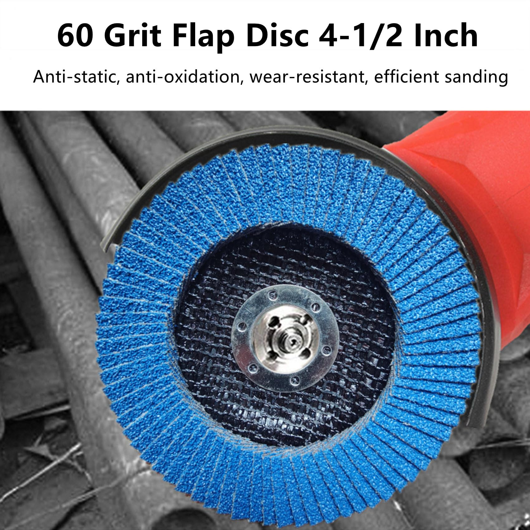 4.5 Inch Zirconia Flap Discs for Angle Grinder - 60 Grit 4.5x7/8