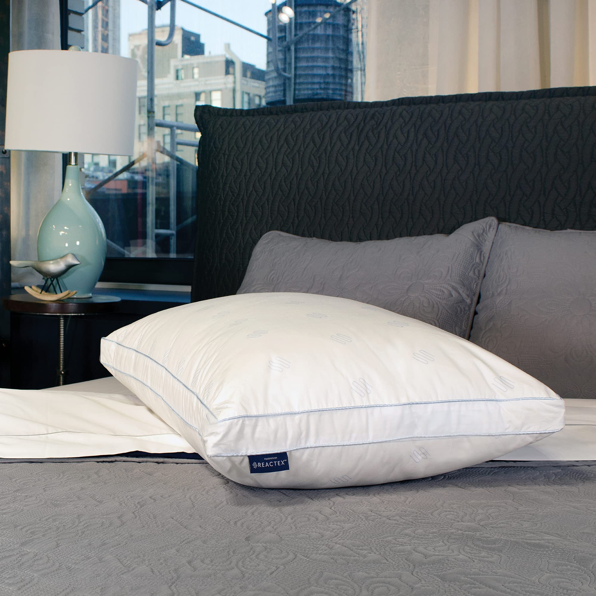 Hypoallergenic Cooling Down Alternative Pillow - Sensorpedic Jumbo Gusseted Bed Pillow for Side & Back Sleepers, White (Pack of 1) | Perfect for Hot Sleepers & Allergy Relief