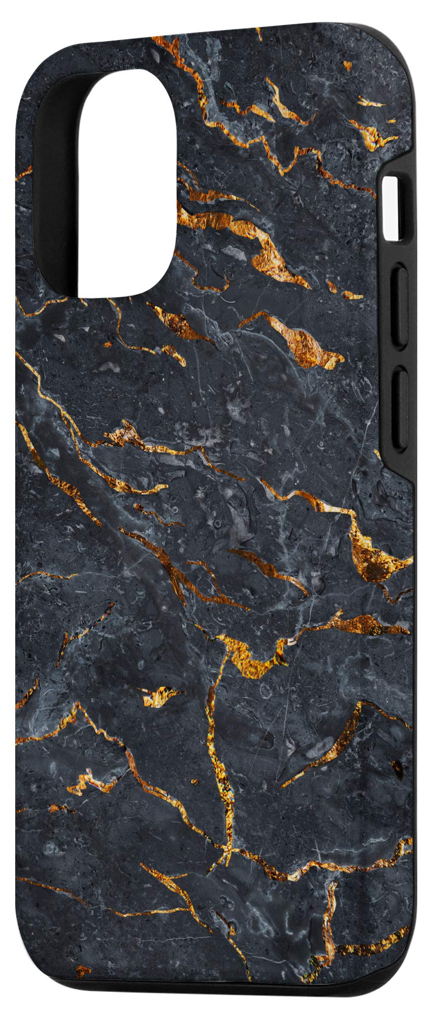 iPhone 12/12 Pro Marble Gold Art Case - Premium Black & Gold Marble-Like Design Protective Cover | Perfect for Everyday Use, Office & Special Occasions