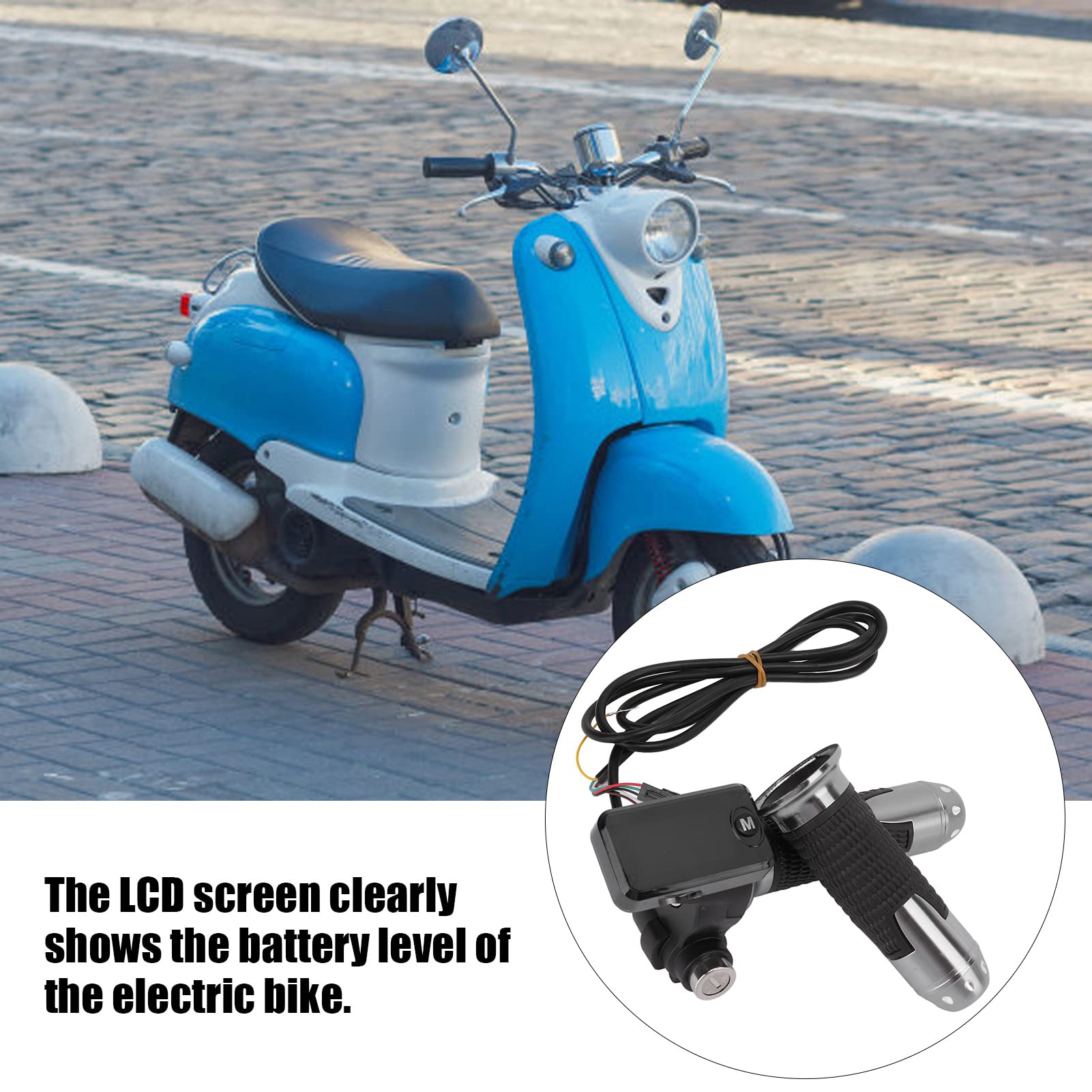 High-Performance Electric Bike Throttle Grip with LCD Display, Twist Accelerator, Cable, and Key Knock for Urban Commuting and Off-Road Adventures