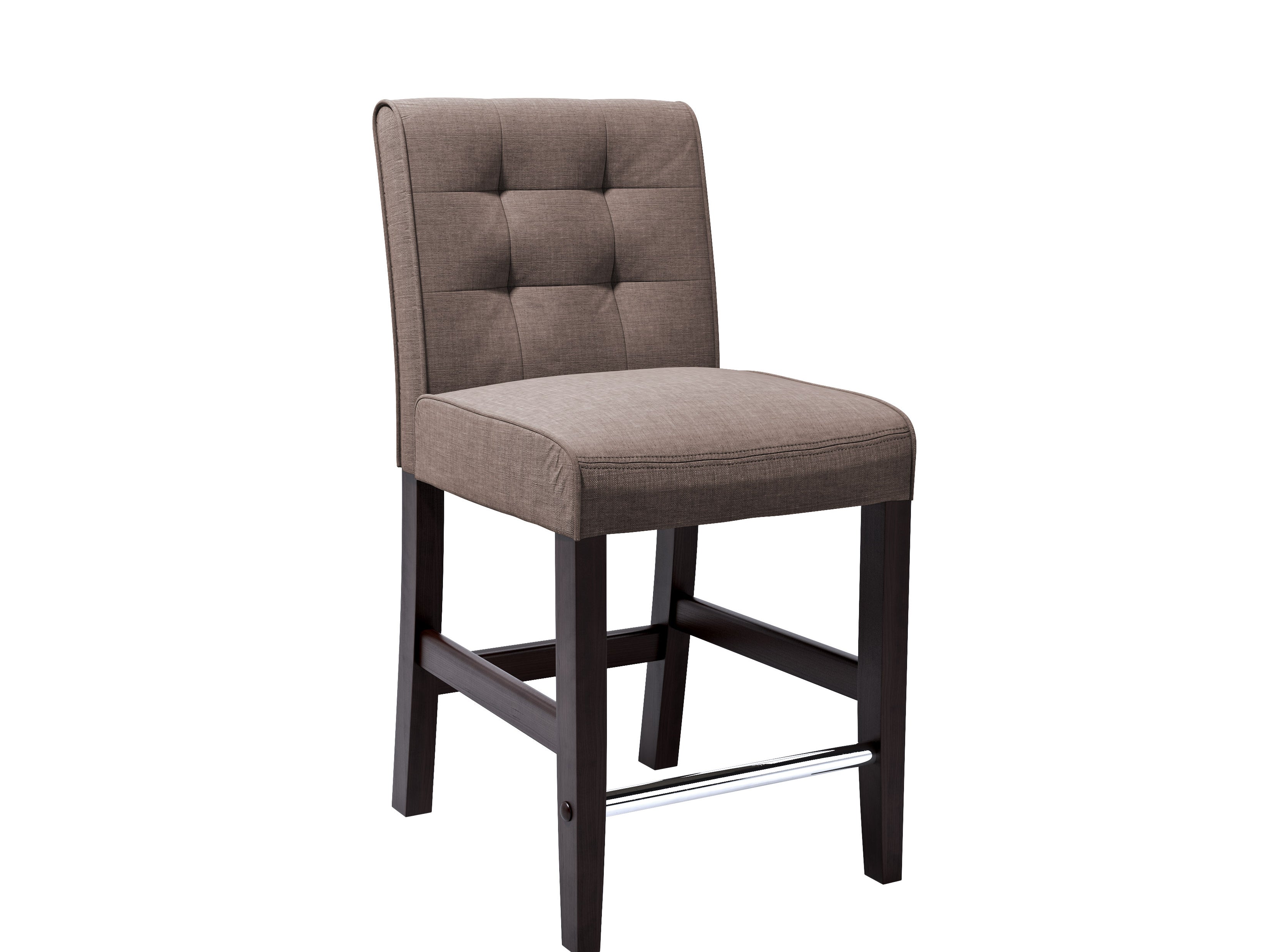 Brown Wooden Bar Stool with Back Support - 24 Inch Counter Height Stool for Kitchen Island, Breakfast Bar & Home Decor - Rustic Modern Style Barstool