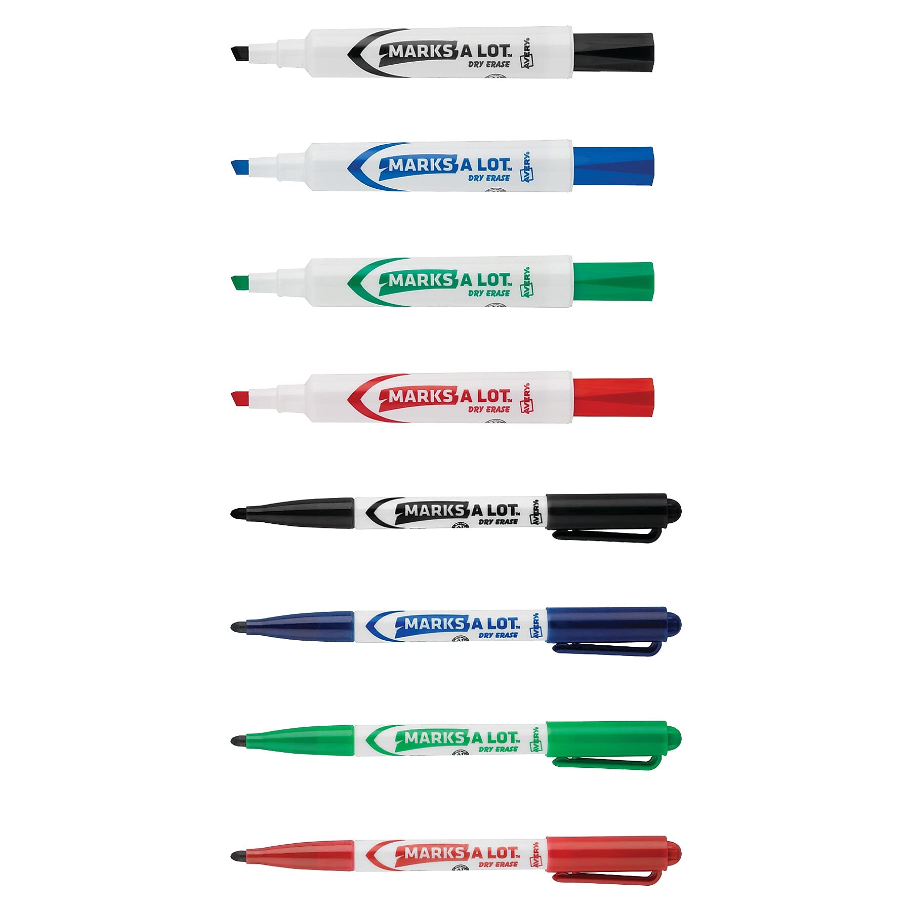 AVERY 29870 Dry Erase Markers Combo Pack - 24 Count with Chisel & Bullet Tips for Whiteboards - Perfect for Office, Classroom & Home Use