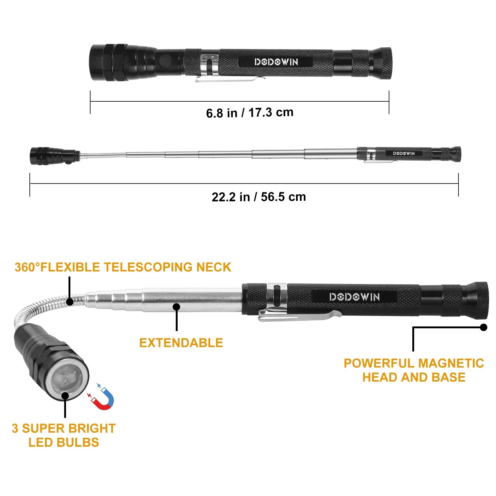 DODOWIN Telescoping Magnetic Pickup Tool - 36