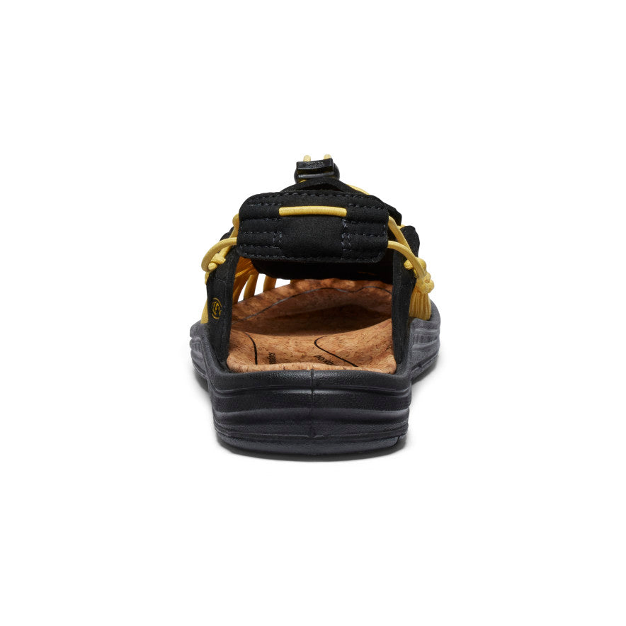 KEEN UNEEK II CONVERTIBLE Sandals for Men & Women - All Black/Keen Yellow - Lightweight Hiking & Water Shoes for Outdoor Adventures, Travel & Beach Walking