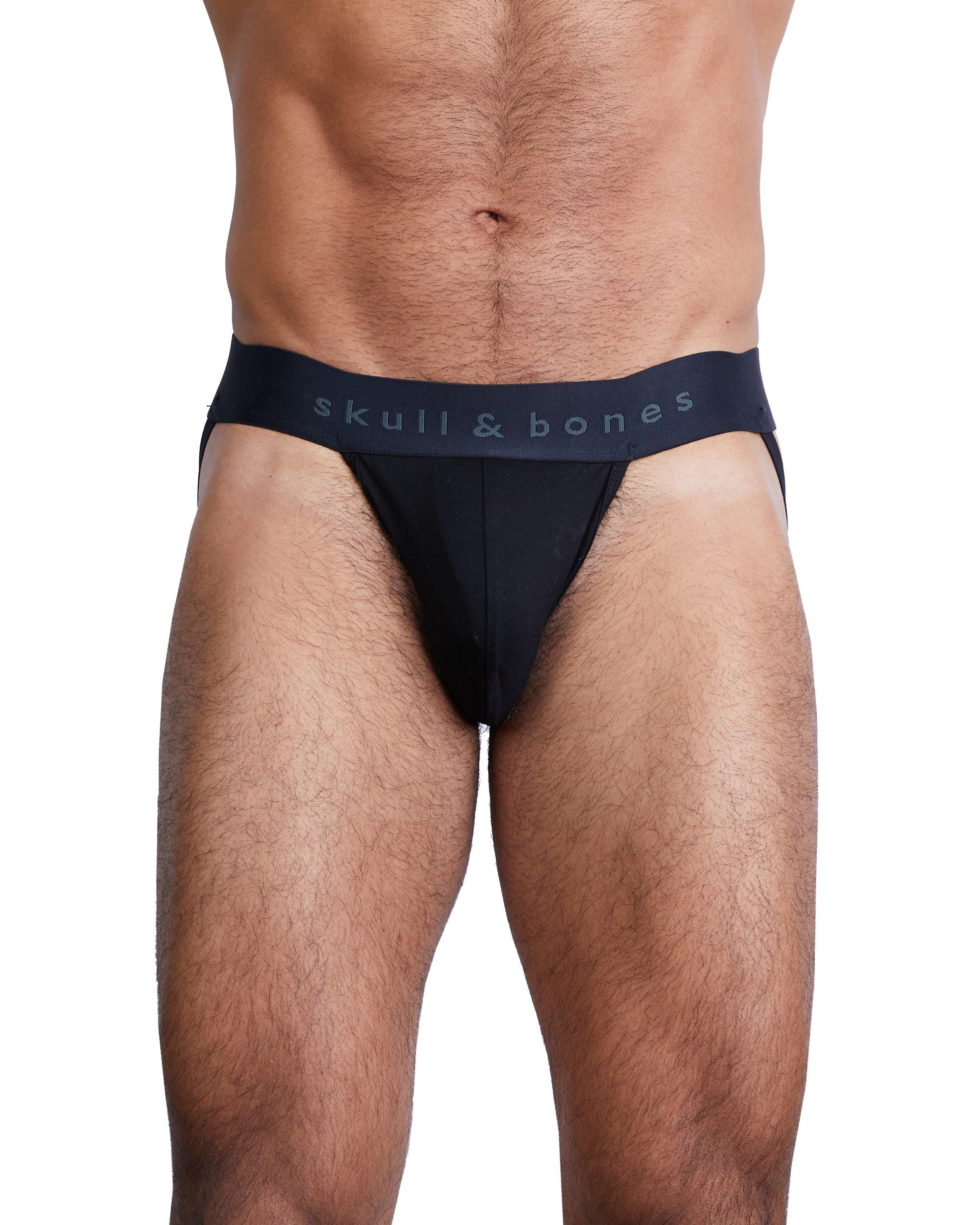 Just the Bones Jock Black - Premium Men's Athletic Support Underwear for Sports & Workout | Comfortable & Breathable for Running, Gym & Active Lifestyle