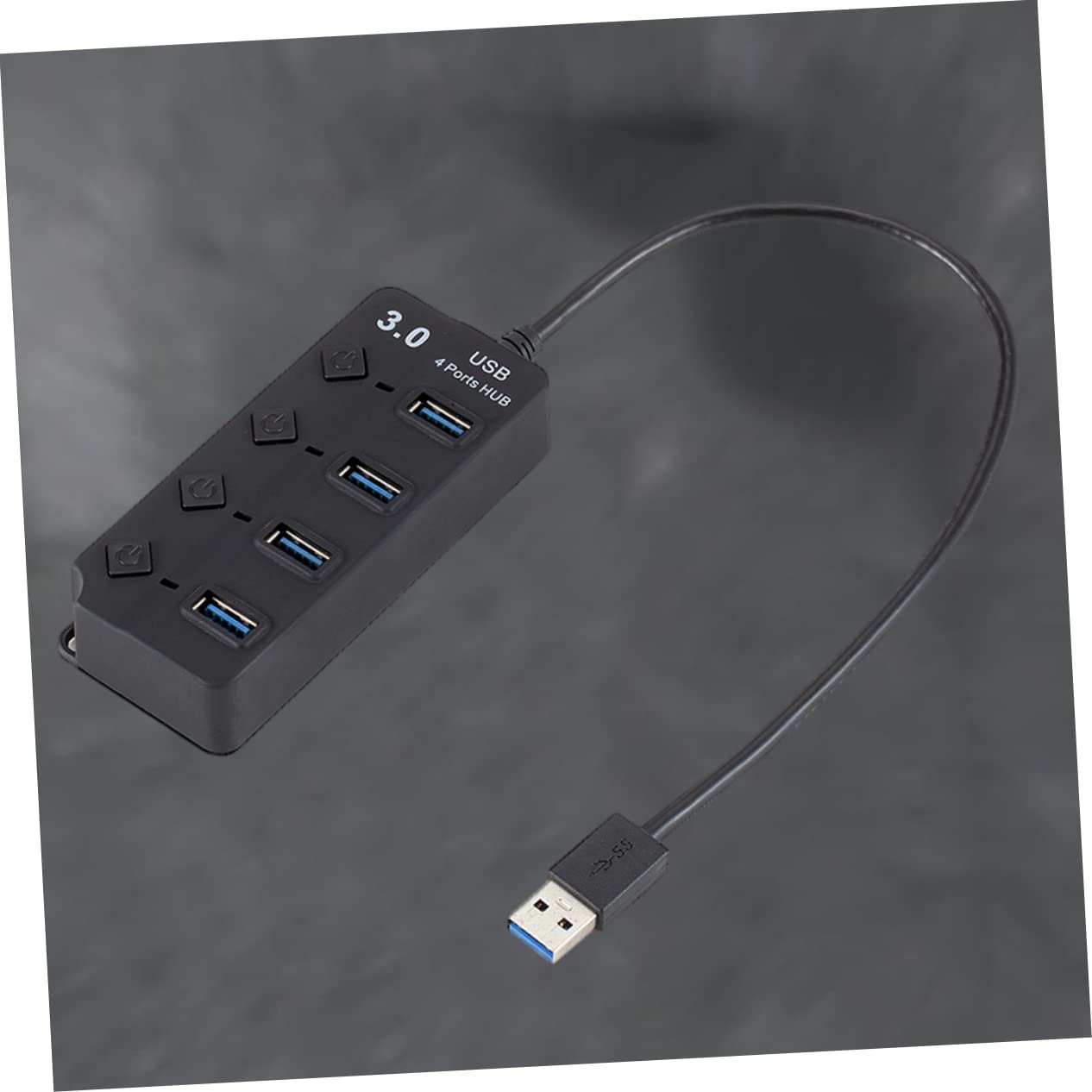 OSALADI 4-Port USB 3.0 Hub with Individual Switches - High Speed Data Transfer for Laptop, PC, Tablet & Smartphone - Perfect for Home Office, Gaming & Travel Accessories