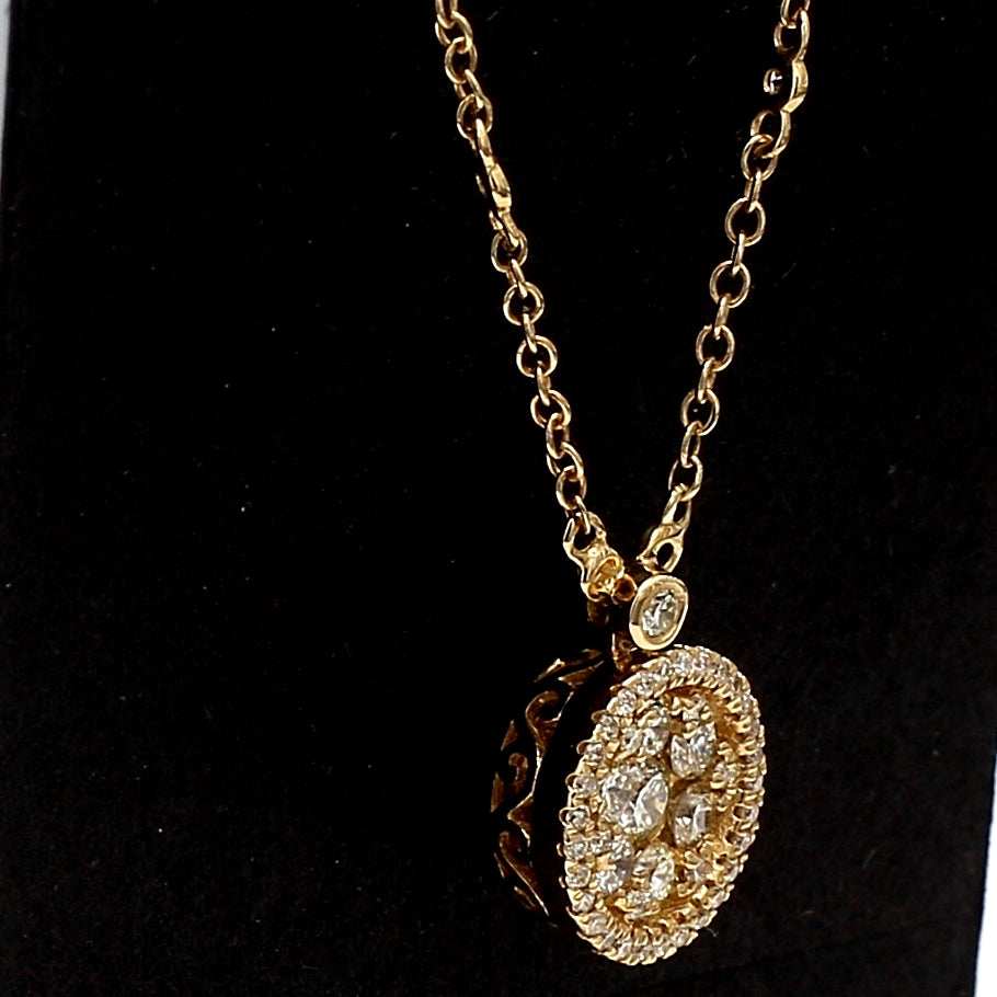 0.85 Carat Round Brilliant G VS2 Diamond 14K Yellow Gold Pendant Necklace for Women - Elegant Jewelry Gift for Anniversary, Valentine's Day & Special Occasions