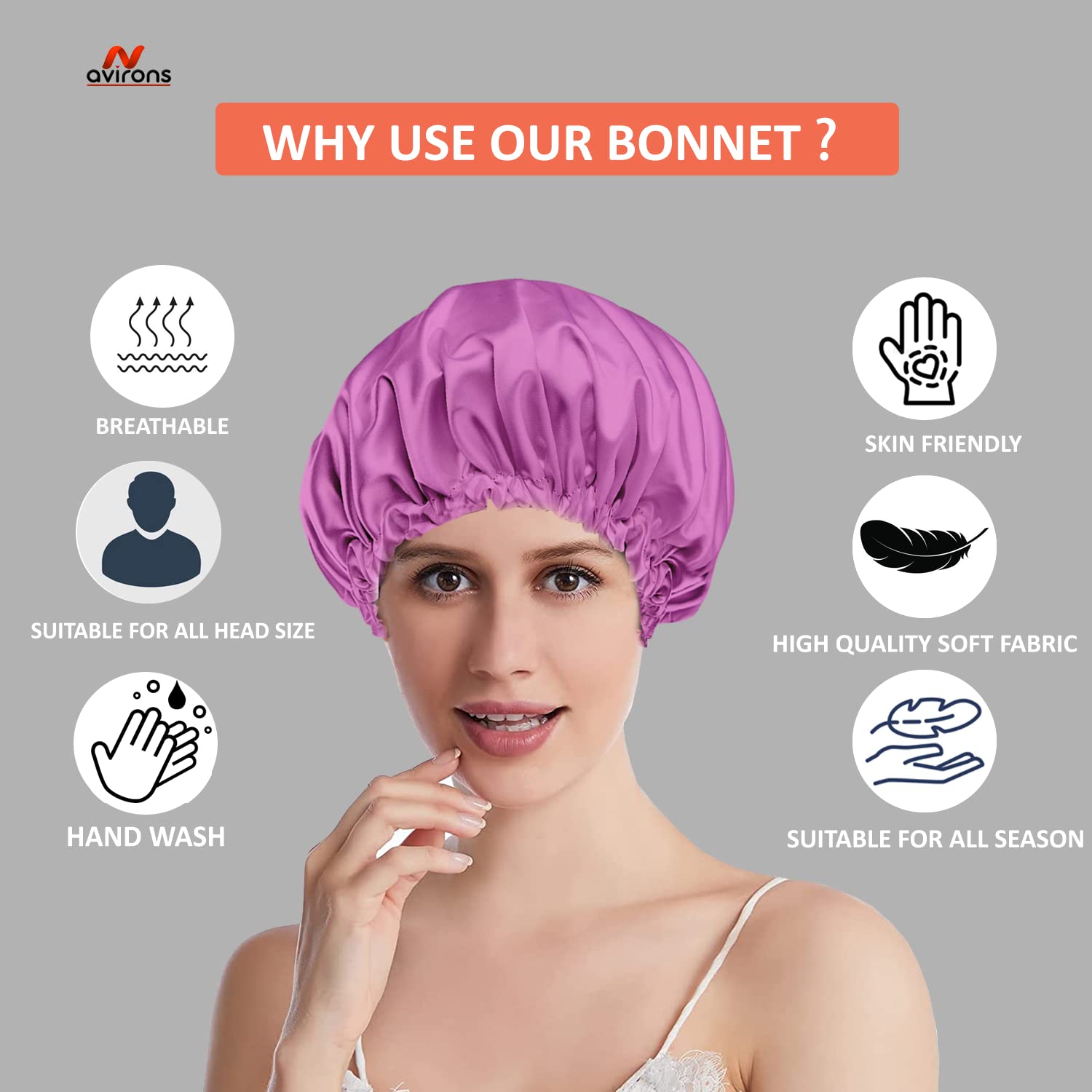 Avirons Reversible Satin Silk Hair Bonnet & Sleep Mask Set - 2-in-1 Blackout Eye Mask & Hair Protection Cap for Nighttime & Travel - Soft Silk Bonnet for Curly, Natural, Braided Hair & Deep Sleep