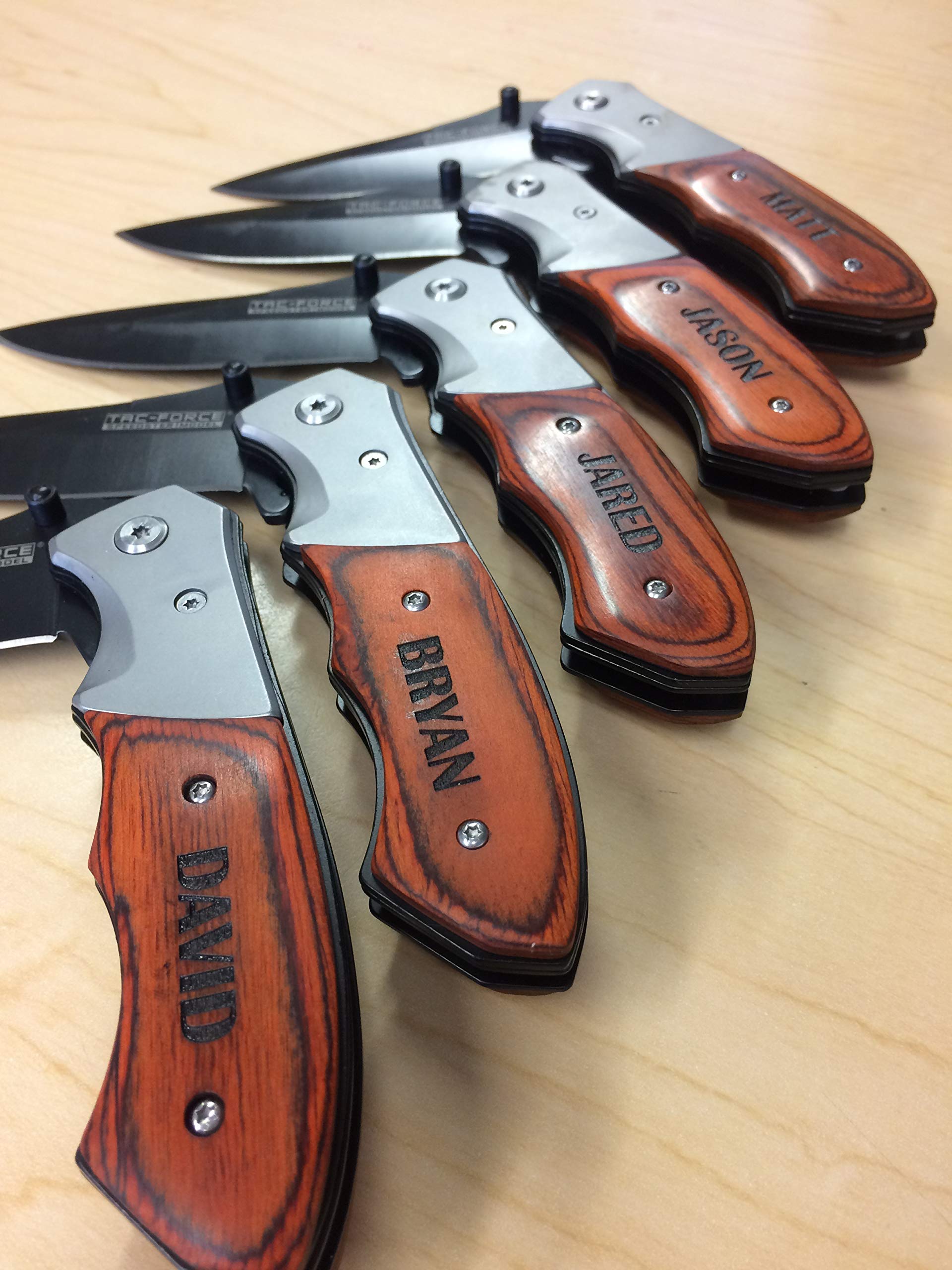 Personalized Engraved Pocket Knife Set of 6 - Unique Groomsmen Gifts, Wedding Party Favors, Boyfriend & Father's Day Present - Perfect for Outdoor Adventures, Camping & Everyday Carry