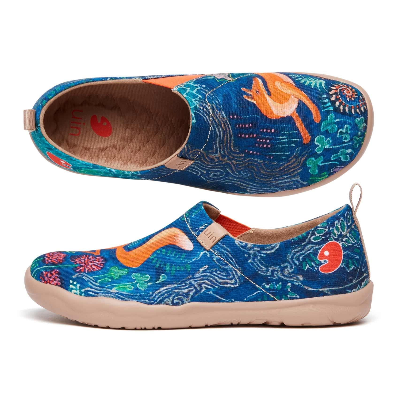 UIN Women's Art-Inspired Slip-On Loafers - Lightweight Breathable Travel Shoes for Walking, Casual Comfortable Flats - Perfect for Vacation, Commuting & Everyday Wear