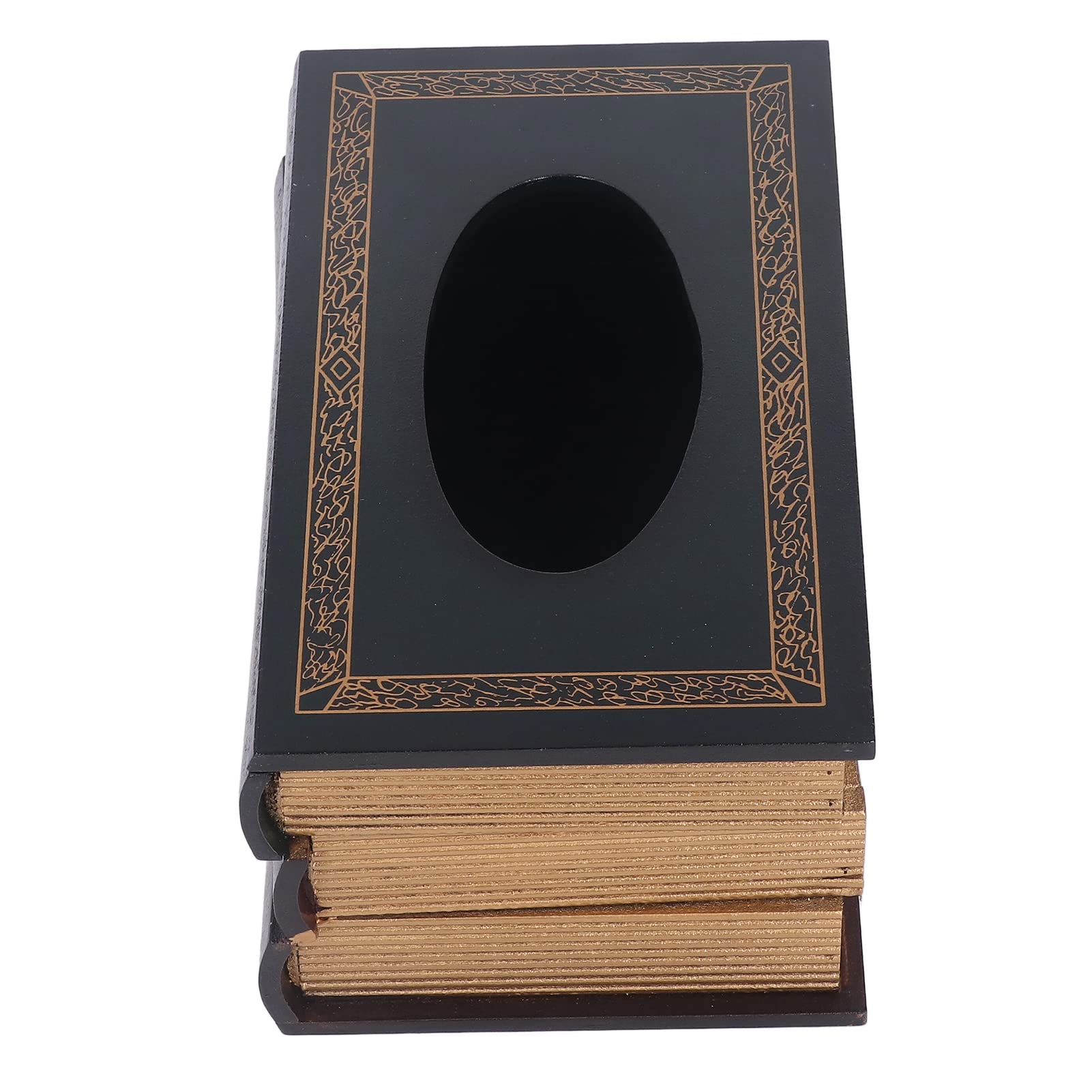 Okuyonic Book Tissue Box Holder - Large Opening Multi-Purpose Tissue Box Cover for Office, Home, and Living Room Decor