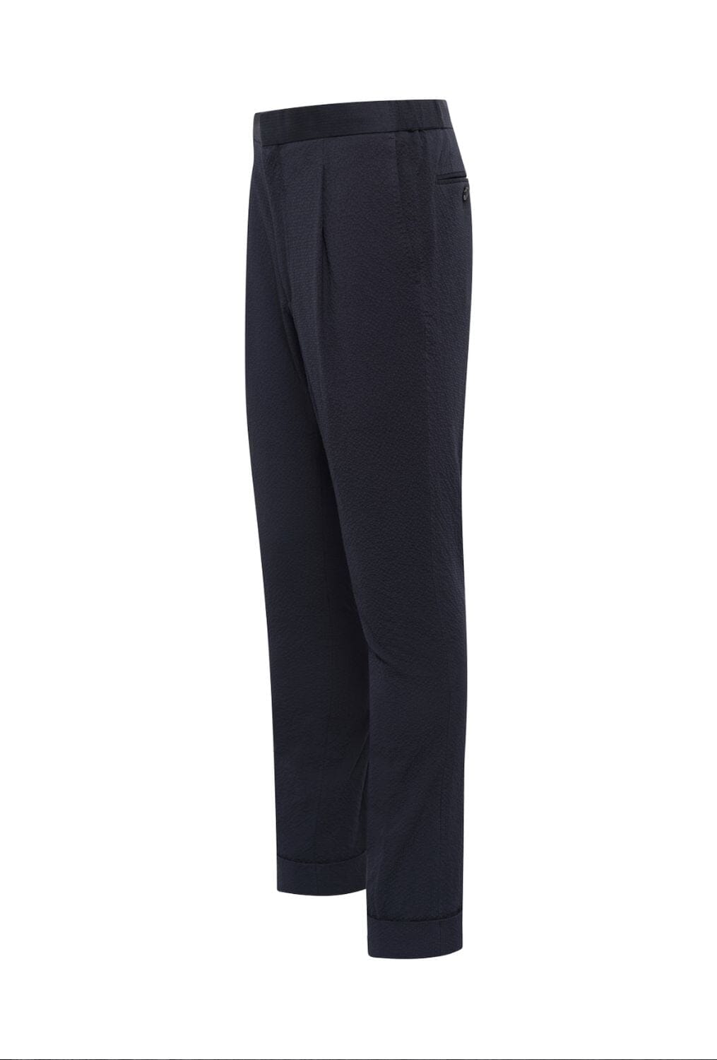 Julius Men's Navy Seersucker Sports Suit - Lightweight Breathable Summer Blazer & Pants Set for Golf, Weddings & Business Casual Wear