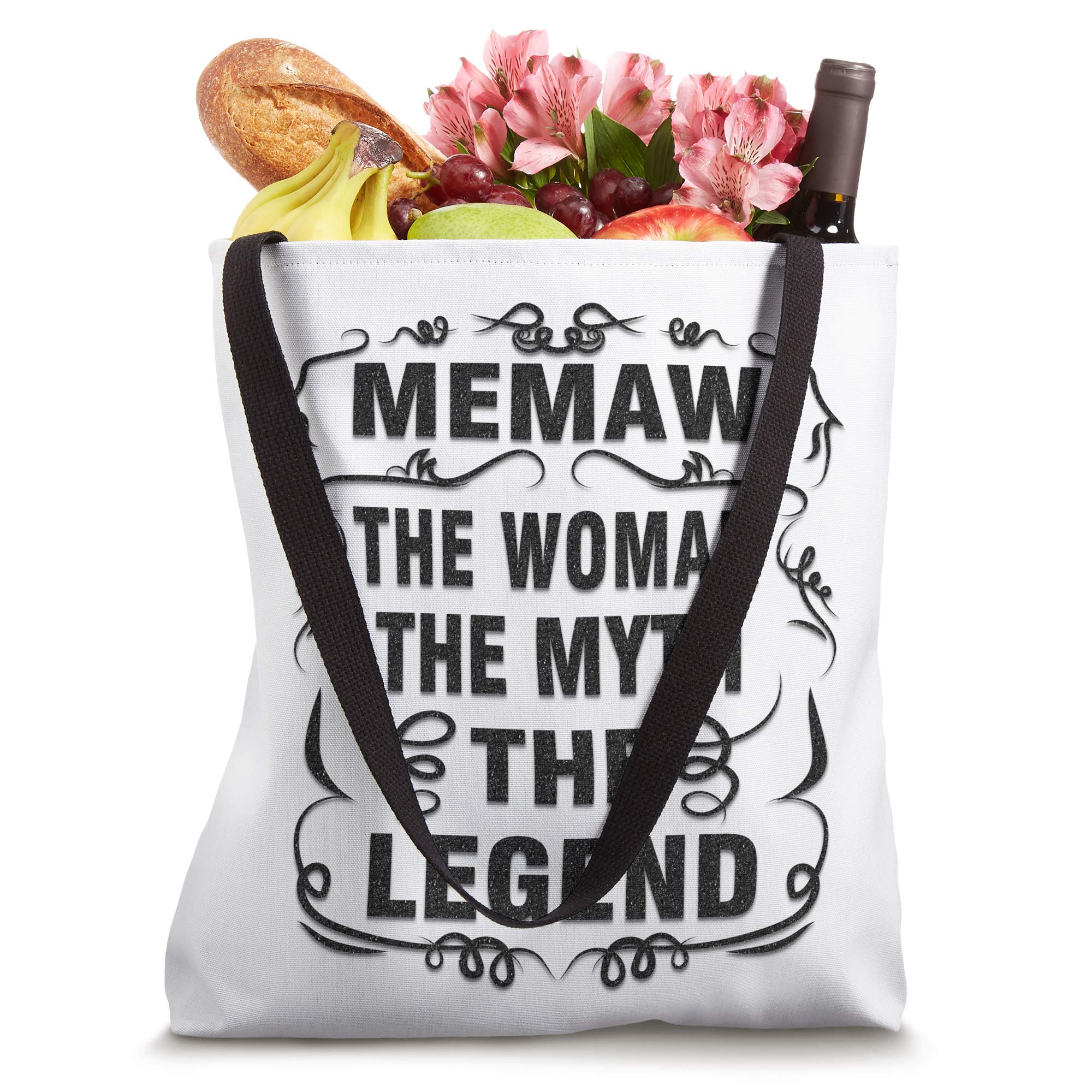 Memaw The Woman The Myth The Legend Tote Bag - Premium Cotton Canvas Gift for Women, Mothers & Grandmothers - Perfect for Grocery Shopping, Beach Trips & Daily Use