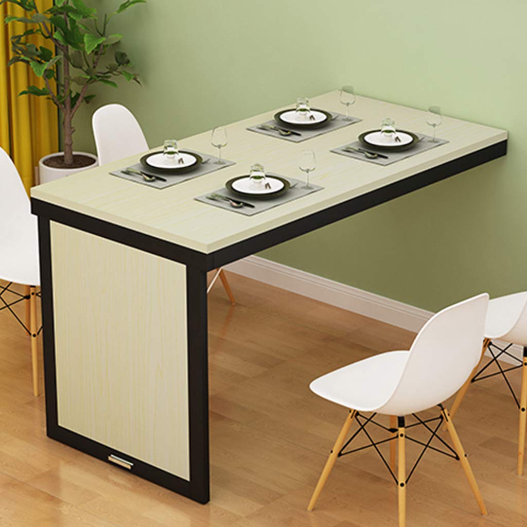 Space Saving Wall Mounted Folding Desk - Foldable Kitchen Dining Table, Home Office Computer Desk, Invisible Wall Workbench for Small Apartments, Dorms & Tiny Homes - Perfect for Remote Work, Meal Prep & Compact Living Spaces