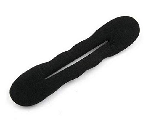 WOIWO 3-Piece Black Magic Hair Bun Maker Set - Foam Sponge Bun Shaper for Perfect Updos - Hair Accessories for Women, Bridal, Cosplay & Daily Styling