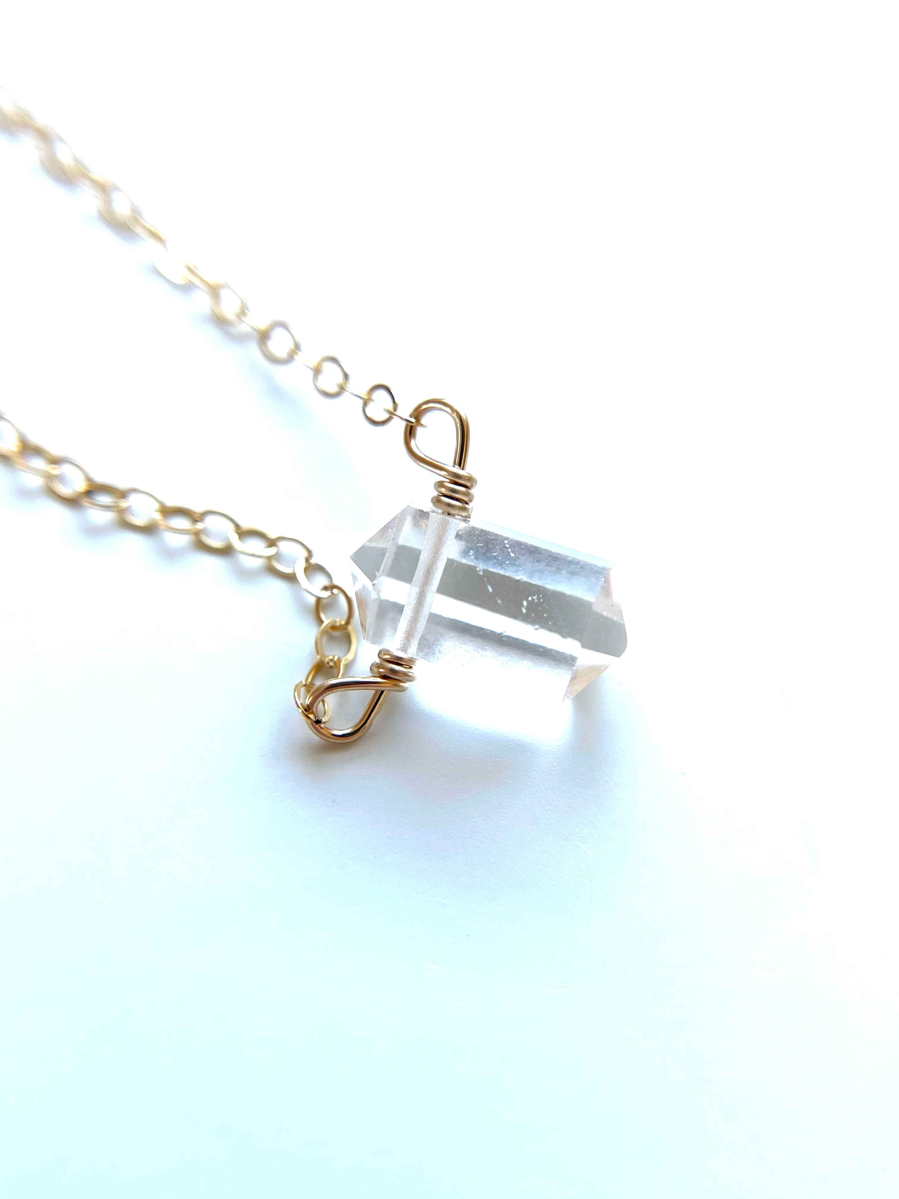 Tiny Dainty Clear Quartz Point Necklace - April Birthstone Crystal Healing Jewelry for Layering & Spiritual Wellness | Perfect for Meditation, Energy Cleansing & Everyday Wear