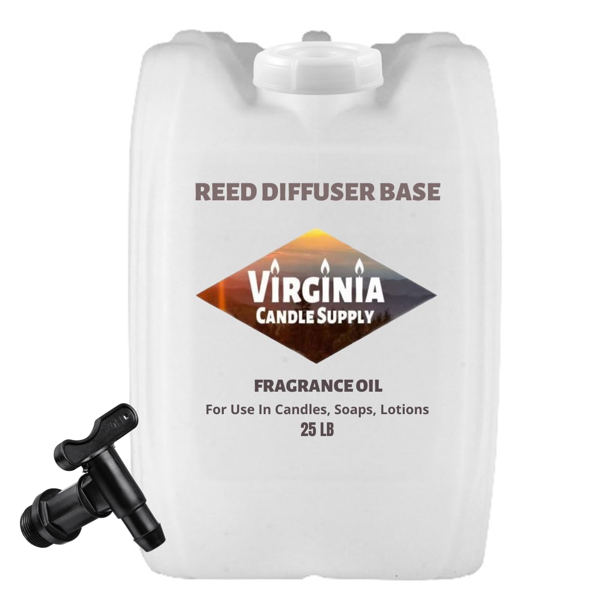 Unscented Reed Diffuser Base (25 LB Tote with Spigot) - Transform Fragrance & Essential Oils into Reed Diffuser Oils | Perfect for Home, Office, Spa & Aromatherapy Use