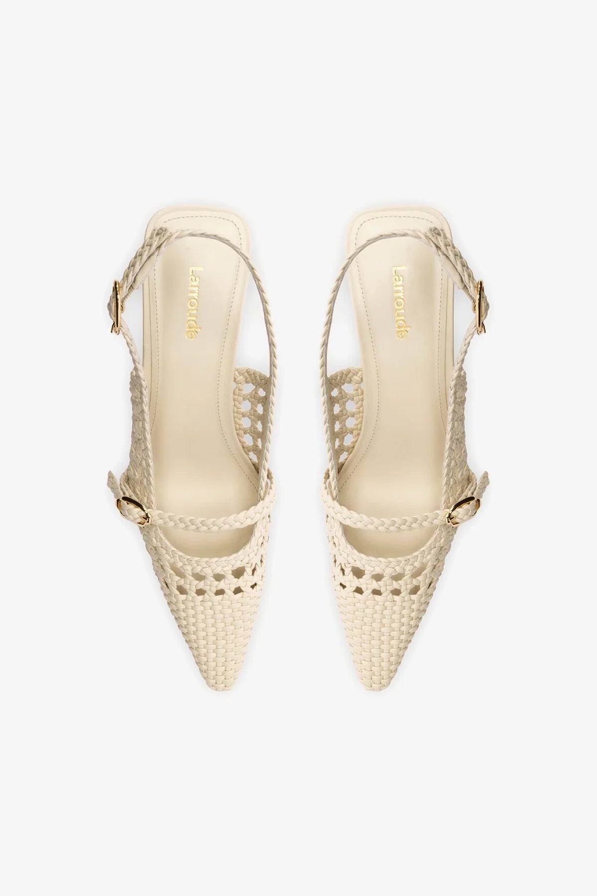 Ines Macrame Pump in Ivory Leather - Elegant Women's Dress Shoes for Weddings, Parties & Formal Occasions