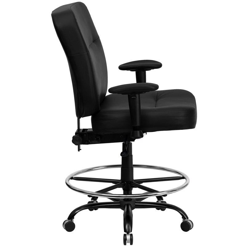 FLASH HERCULES Series Big & Tall 400 lb. Capacity Black Fabric Executive Swivel Ergonomic Office Chair with Rectangular Back - Perfect for Home Office, Gaming, and Heavy-Duty Workspaces