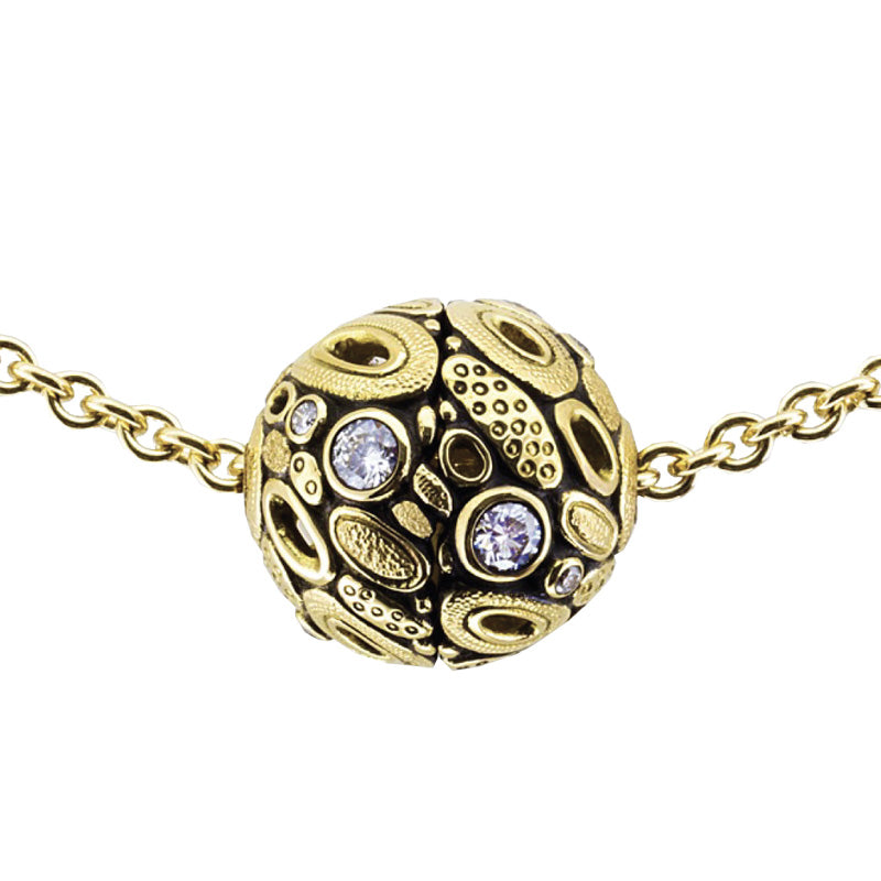 Alex Sepkus Open Oval Ball Pendant Necklace - 14K Gold Plated Elegant Jewelry for Women, Perfect for Parties, Weddings & Everyday Wear - M 919