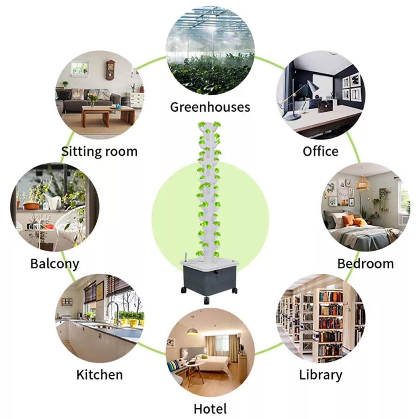 DIY Hydroponic Growing System for Balcony - Detachable PP Colonization Cups, Vertical Tower Planters for Home Garden, Farm & Greenhouse (30 Holes) - Perfect for Urban Gardening, Indoor Plants & Small Space Farming