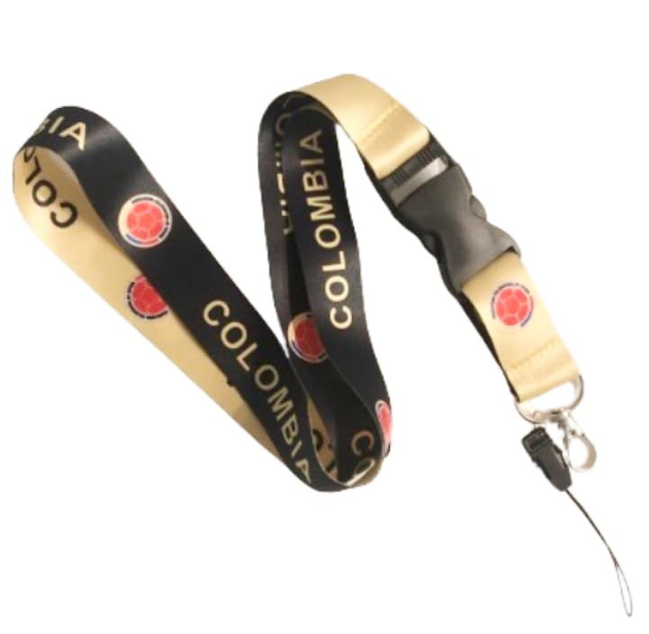 Colombia Soccer Team Lanyard - Selección Cafetera Keychain Badge Holder with Detachable Buckle - Burgundy Red Lanyard for Keys, ID Cards & Work Badges - Perfect for Soccer Fans, Office Use & Events