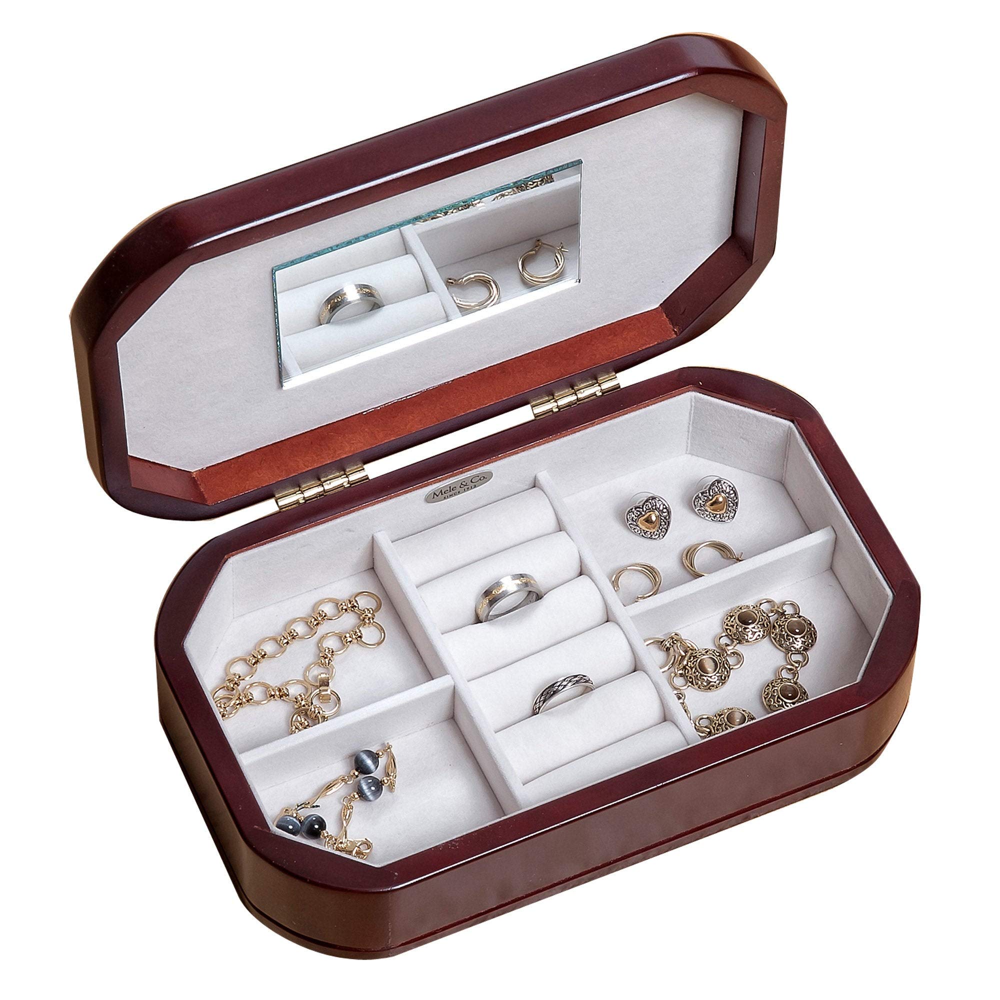 Personalized Wooden Jewelry Box with Mirror - Custom Engraved Jewelry Organizer for Women & Girls | Gift for Birthday, Anniversary, Bridal Shower, Wedding