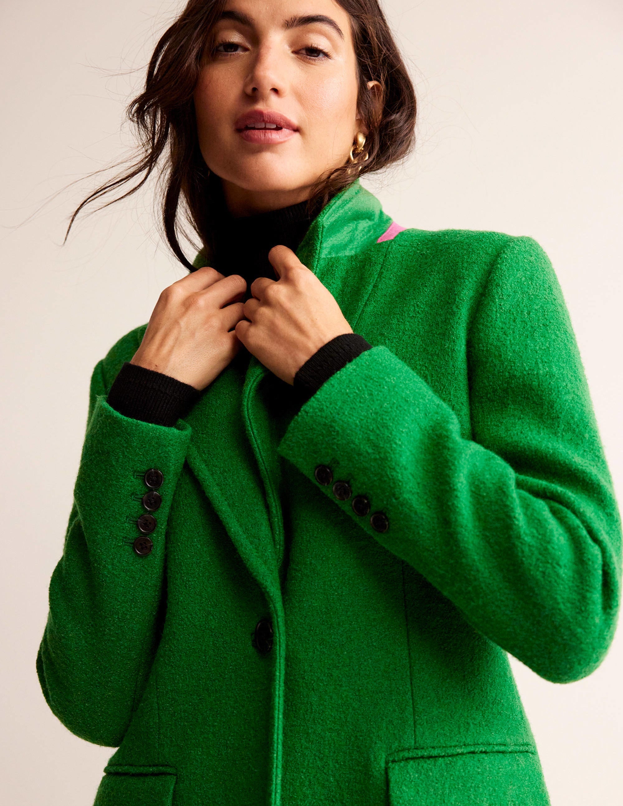 Canterbury Textured Coat for Women - Green Winter Jacket with Soft Fleece Lining | Perfect for Outdoor Activities & Casual Wear