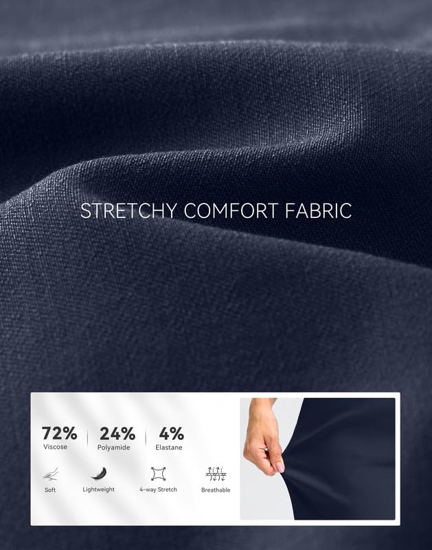 Women's 9'' Bermuda Golf Shorts with Pockets - Stretch Quick Dry Knee-Length Shorts for Casual & Work | Perfect for Golfing, Office Wear & Summer Outdoor Activities