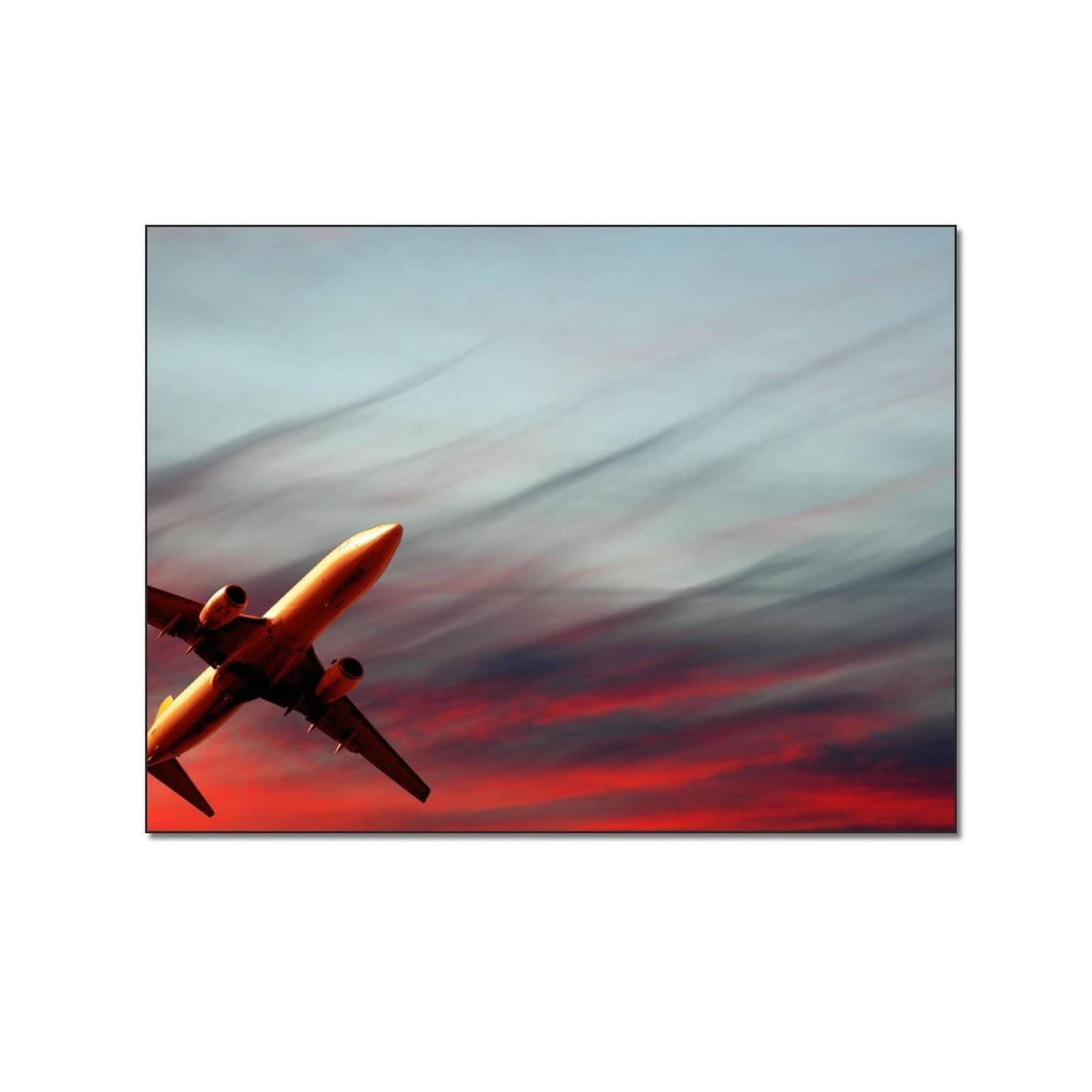 Vintage Airplane Canvas Wall Art - 12x16 Inch (30x40cm) Framed Poster for Men's Bedroom, Living Room & Office Decor | Aviation Themed Home Decoration