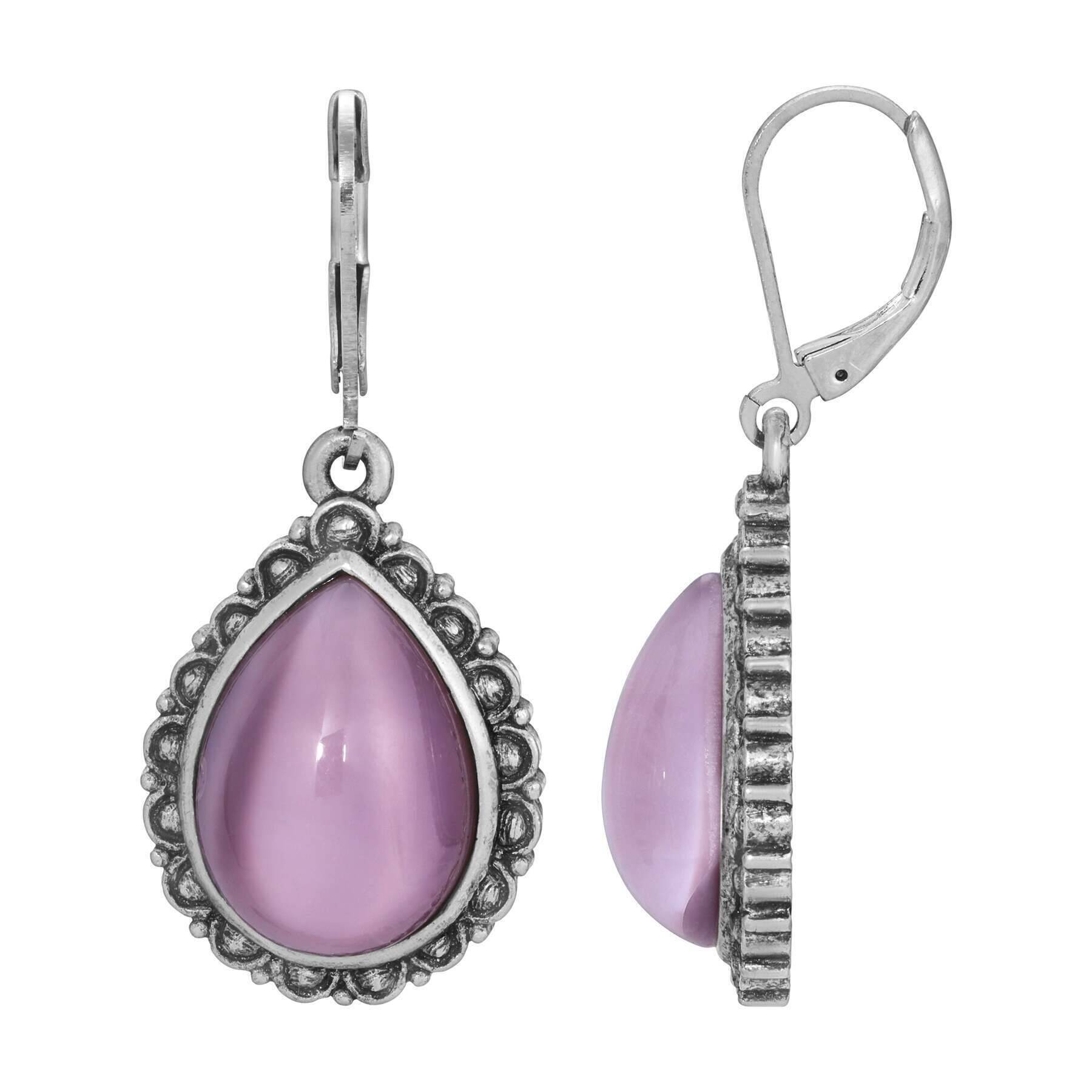 Vintage 1928 Jewelry Antique Teardrop Stone Drop Earrings for Women - Elegant Dangle Earrings for Party, Wedding & Special Occasions