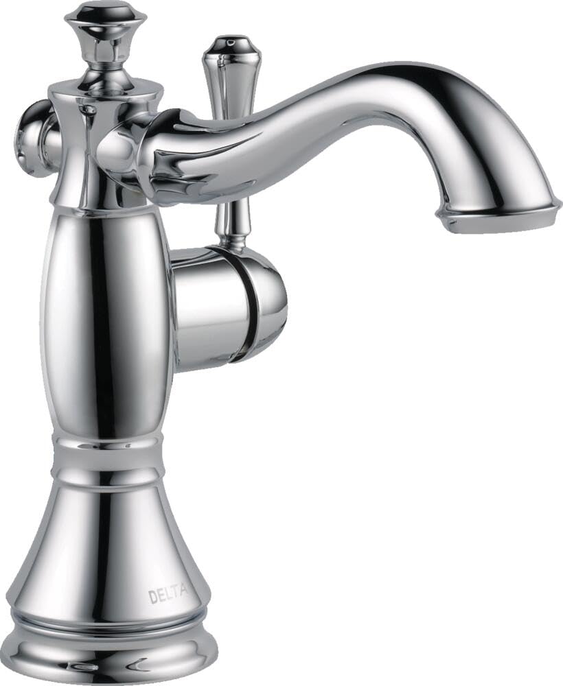 Delta Cassidy Single Hole Bathroom Faucet - Chrome 597LF-MPU - Single Handle Bathroom Sink Faucet with Metal Drain Assembly - Perfect for Modern Bathroom Vanities and Powder Rooms