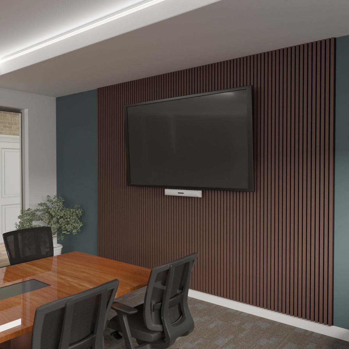 Acoustic Slat Wood Wall Panel - Natural Wood Soundproofing Panels for Home & Office - Traditional Slat Design for Modern & Rustic Interiors - Perfect for Living Rooms, Bedrooms, and Conference Rooms