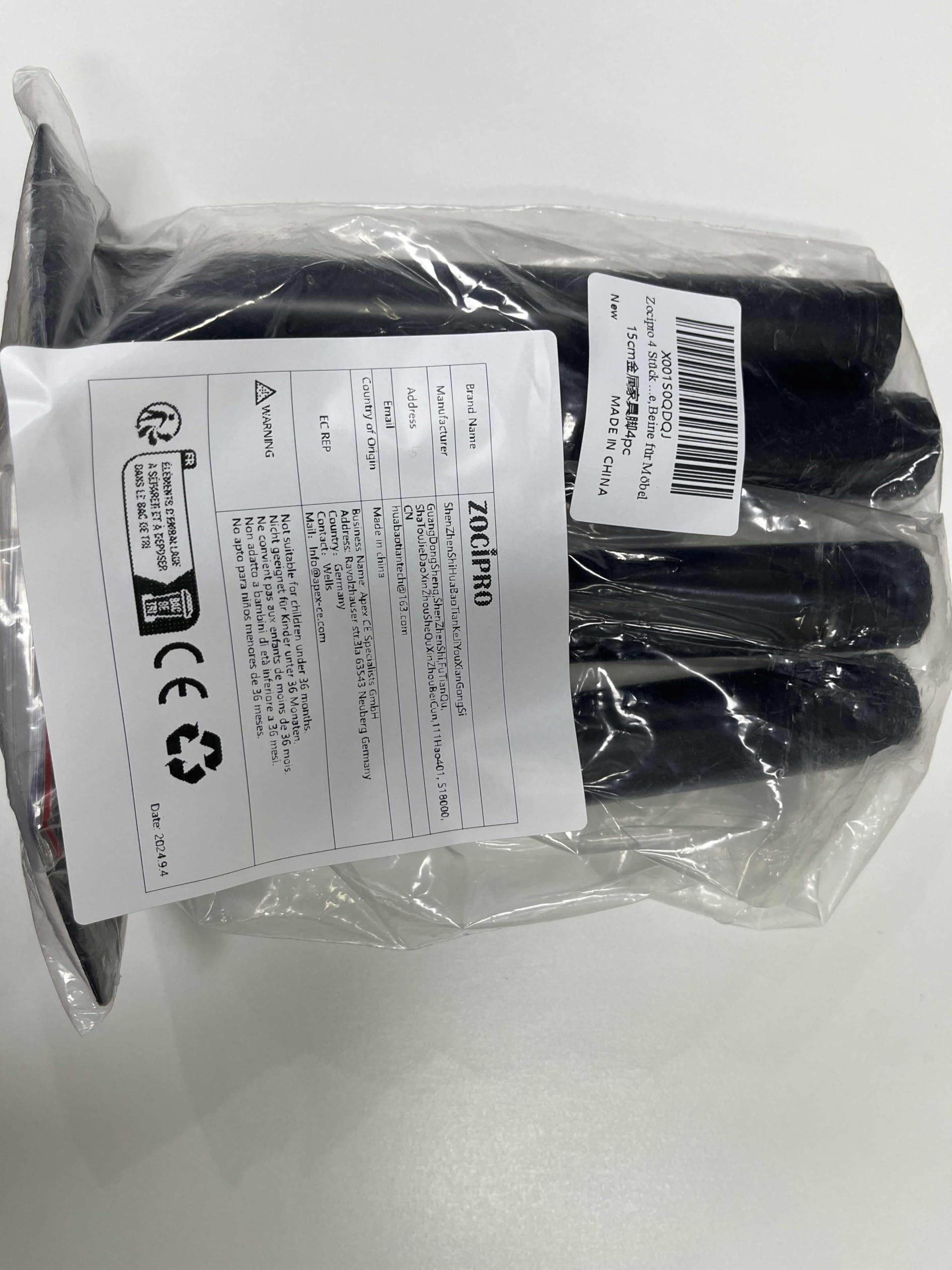 4Pcs 15cm Black Adjustable Furniture Legs with 16 Screws - Metal Leveling Cabinet Feet for DIY Sofa, Table, Chair, Desk & Kitchen Cupboard - Perfect for Home Office, Living Room & Kitchen Furniture Support