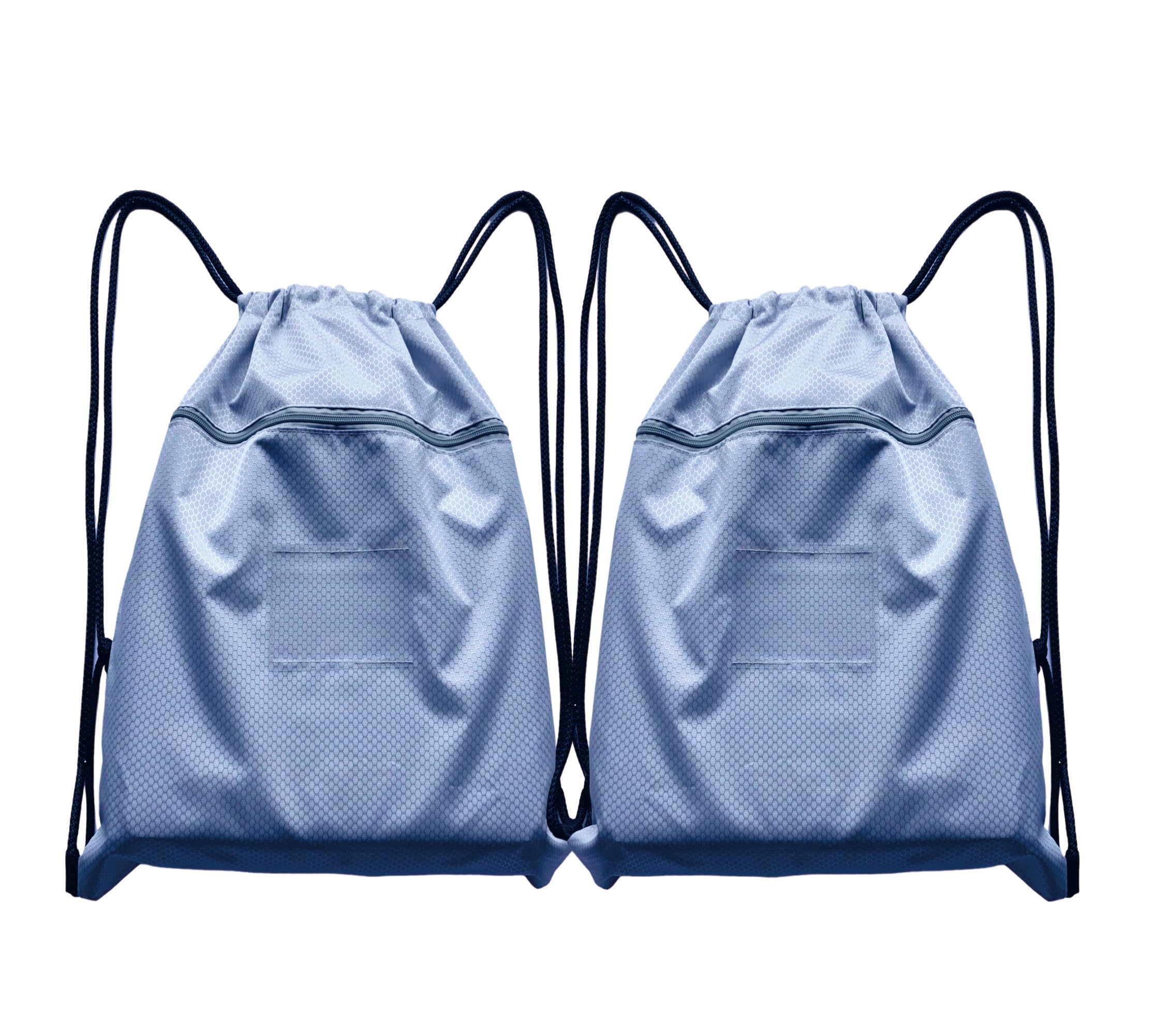 2-Pack Drawstring Backpack - Lightweight Gym Sports Travel Bag for Men & Women - Perfect for Yoga, Basketball, Football & Travel - Grey