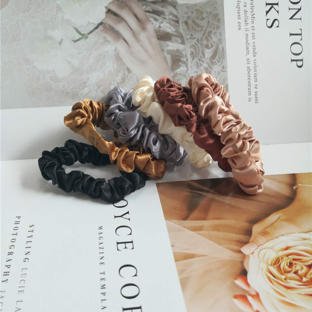 SOLUSTRE 12 Pcs Silk Hair Scrunchies - Soft Hair Ties & Bows for Women & Girls - Ponytail Holders & Hair Elastics for Daily Use, Workout, School & Party