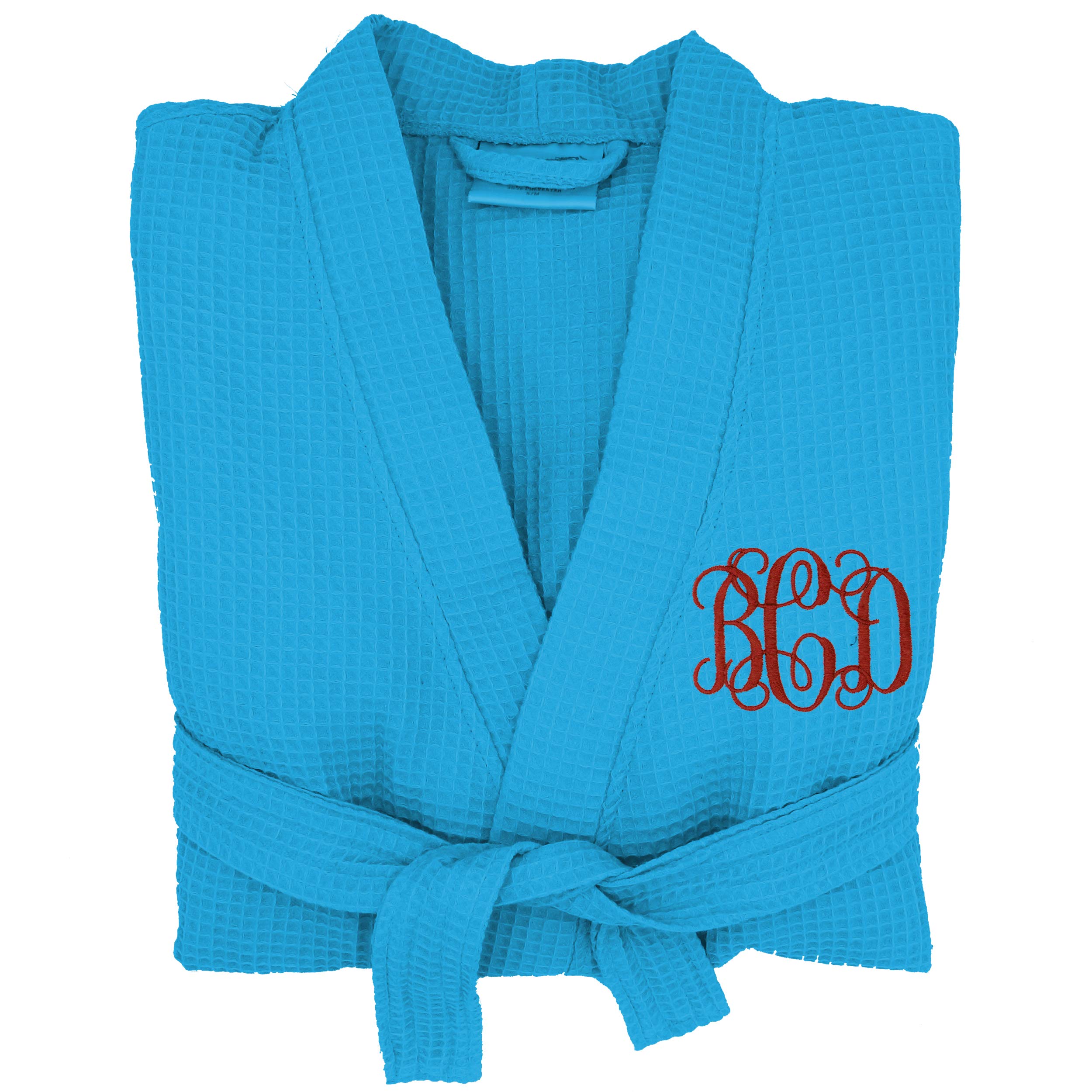 Personalized Monogrammed Waffle Kimono Robe for Bridesmaids - Custom Wedding Bridal Party Robes - Women's Spa Bathrobe - Perfect for Getting Ready Photos, Bridal Showers & Bachelorette Parties