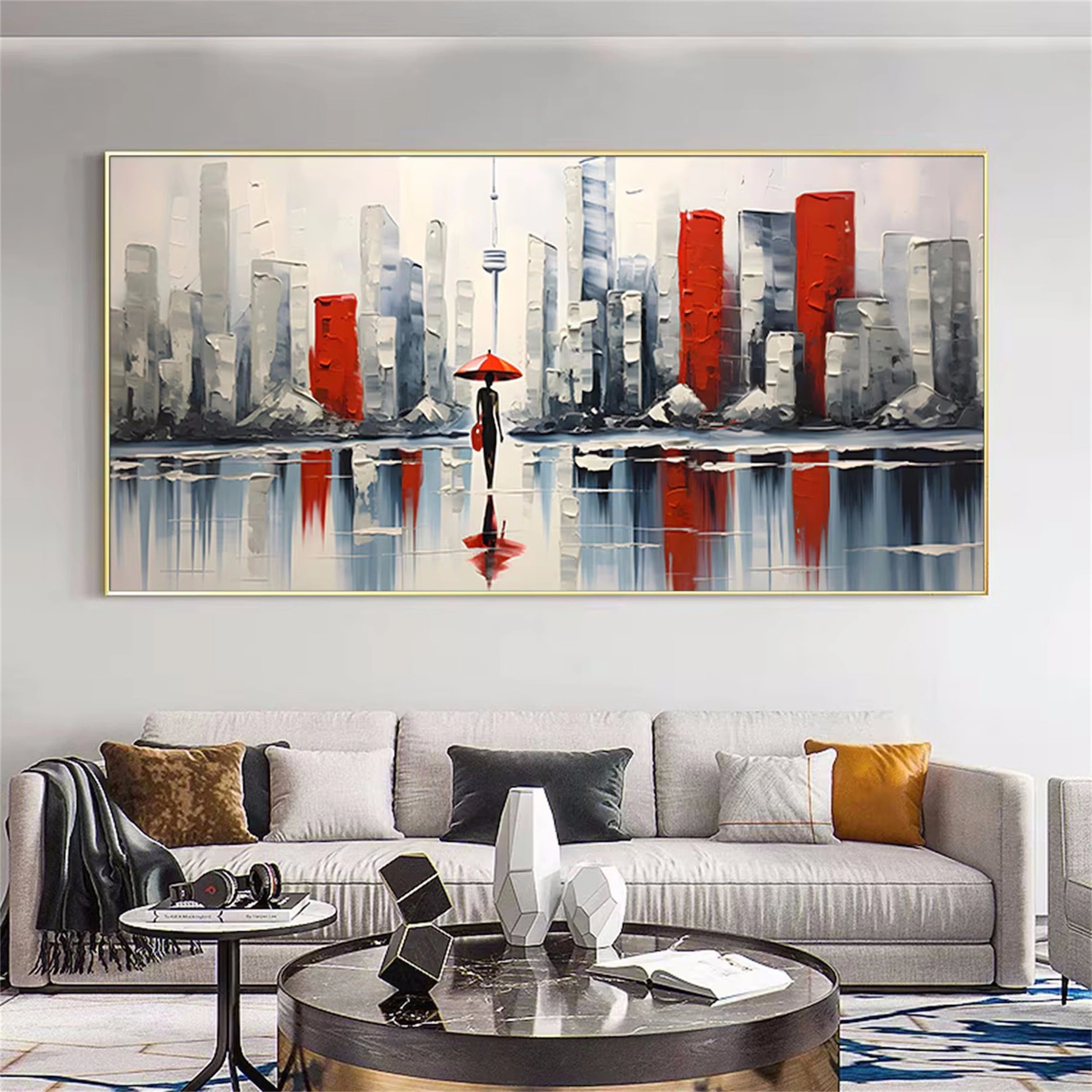Urban Landscape Painting #UL 010 - Modern Wall Art for Home & Office Decor - Perfect for Living Room, Bedroom, or Workspace