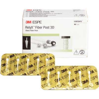 RelyX Fiber Post 3D Glass Fiber Post - Size 0, White (10 Pack) - Dental Restoration for Strong and Durable Tooth Support - Perfect for Dentists and Endodontic Treatments