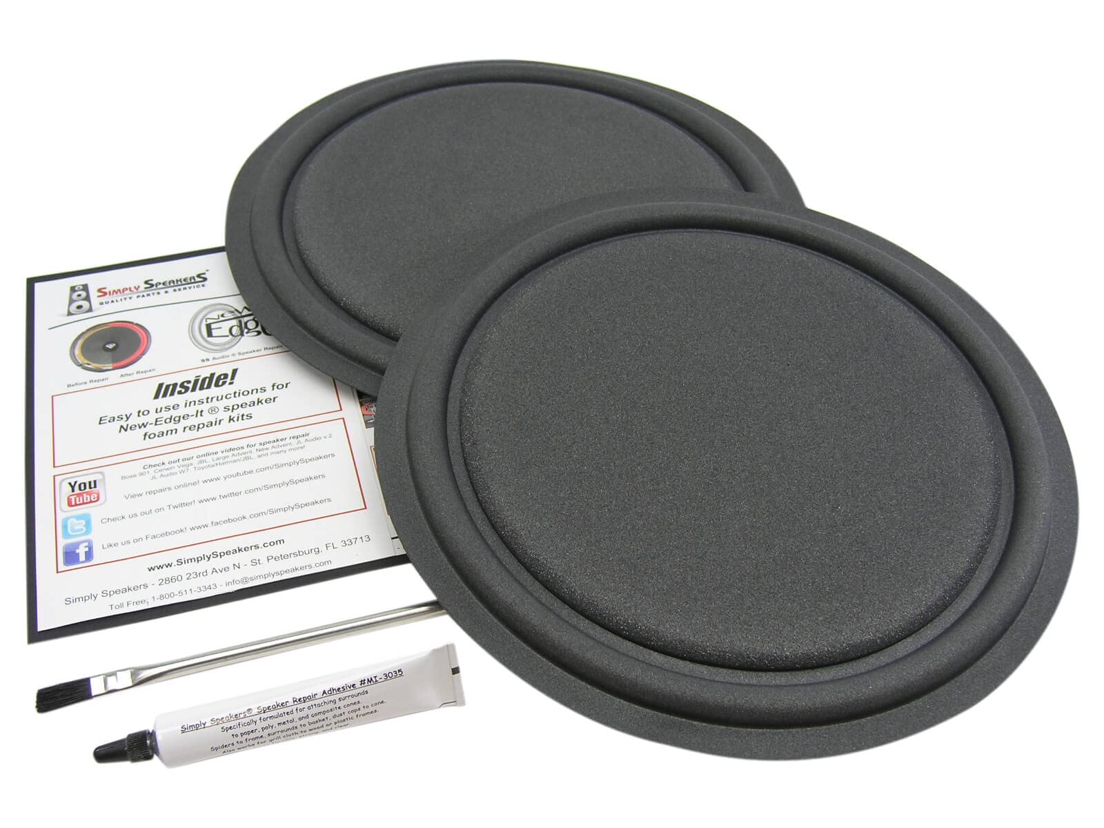 Cannon 12 Inch Passive Radiator Repair Kit PASK-12 (Pair) - Enhance Bass for Home Theater & Studio Monitors
