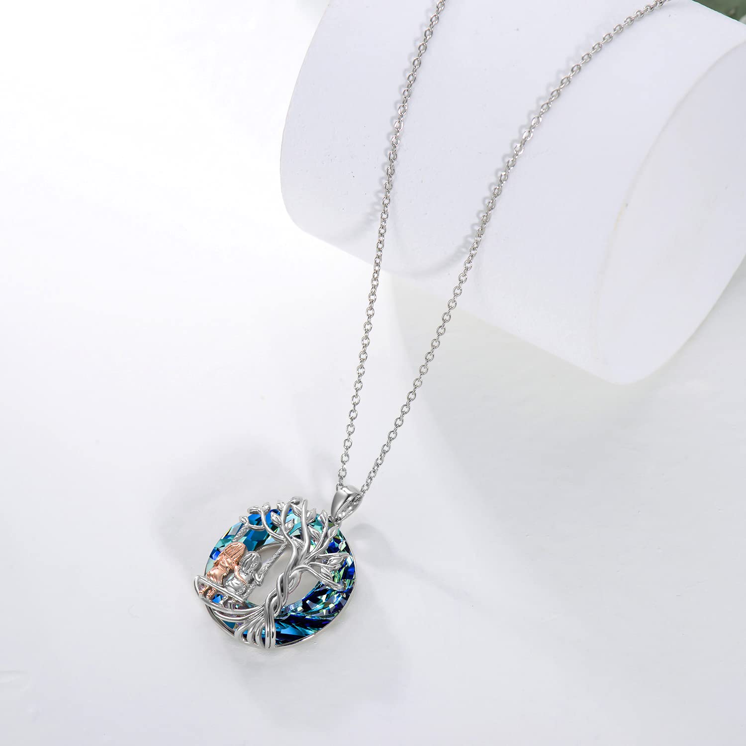 TOUPOP 925 Sterling Silver Tree of Life Necklace for Sisters - 2/3/4 Sisters Crystal Jewelry, Birthday & Mother's Day Gifts for Women, Daughters & Friends | Perfect for Sister Bonding, Family Reunions & Special Occasions