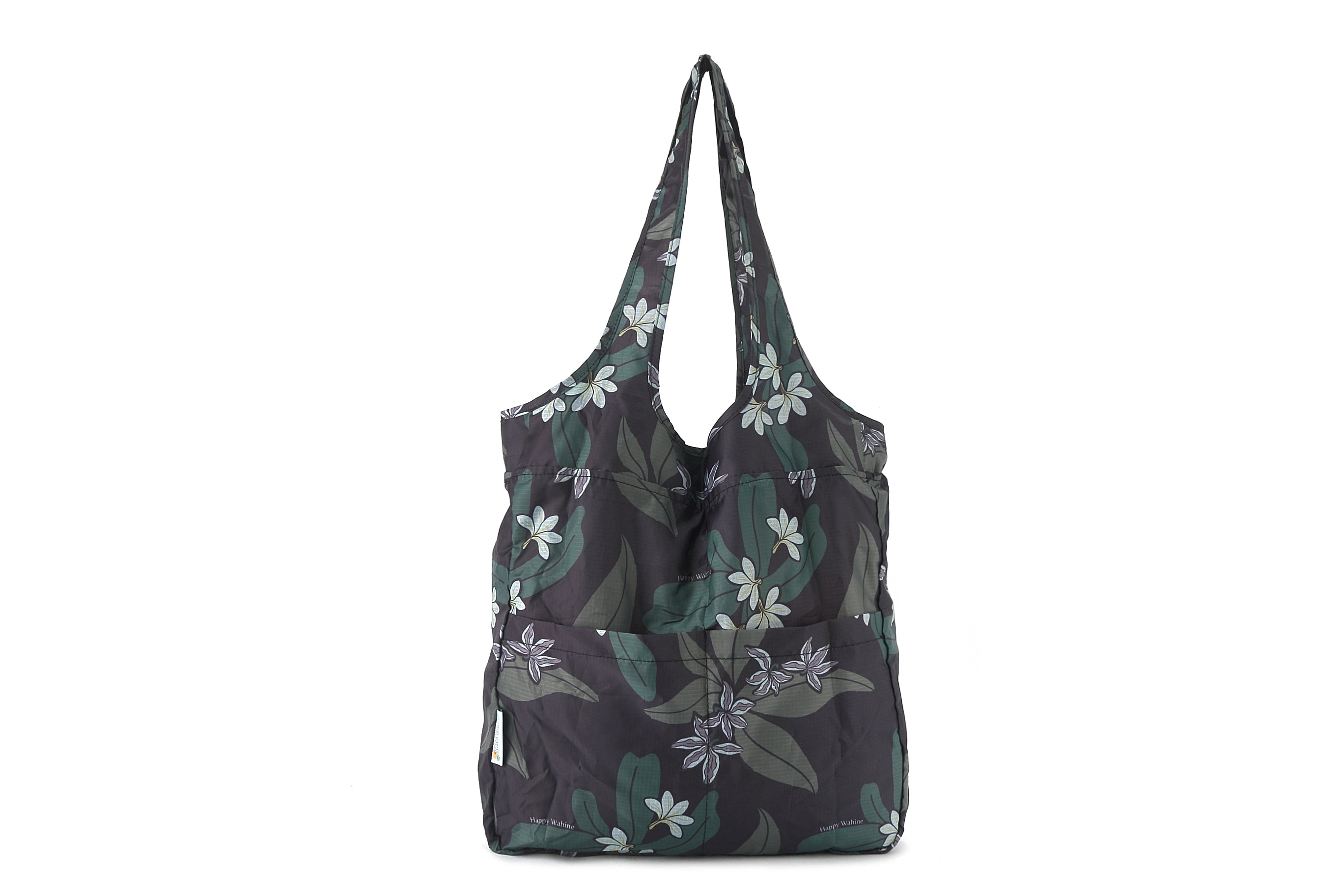 Foldable Travel Bag - Jacqueline Naupaka Grey Tote for Women | Lightweight & Water-Resistant | Perfect for Shopping, Beach, Gym & Daily Use